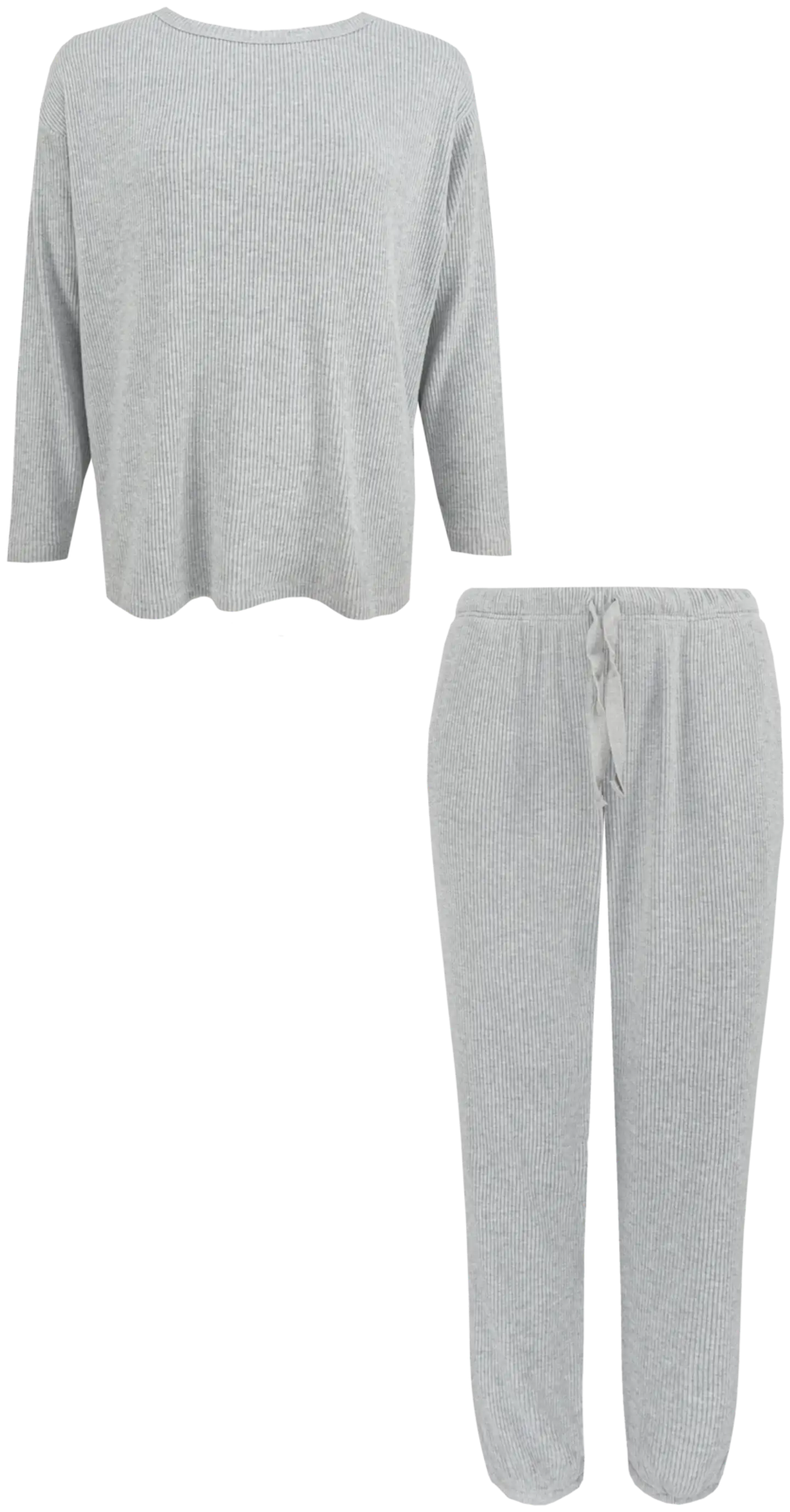 TEX naisten ribbipyjama I993707 - GREY CHINE 2 - 1