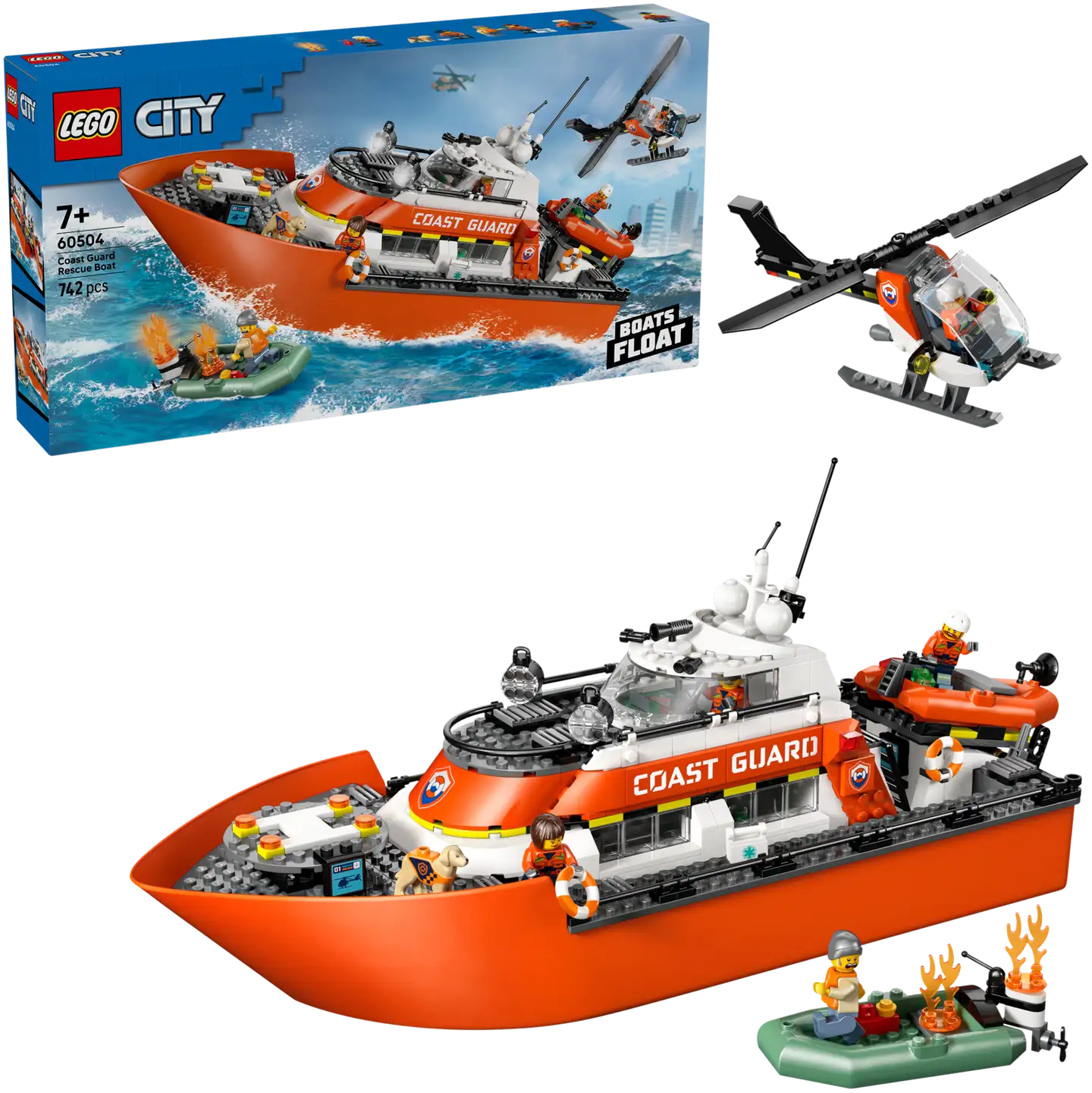 LEGO® City Exploration 60504 Rannikkovartioston pelastusalus ja helikopteri - 1