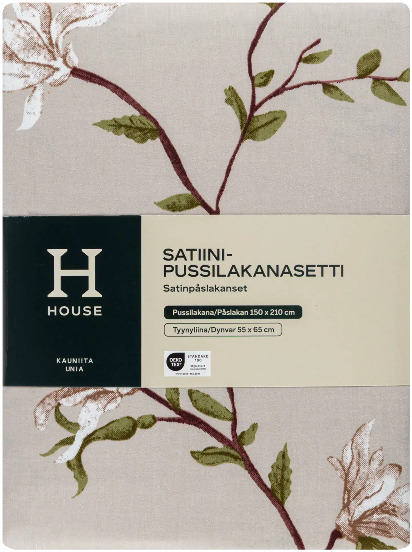 House satiinipussilakanasetti Kioto 150x210 cm beige - 3