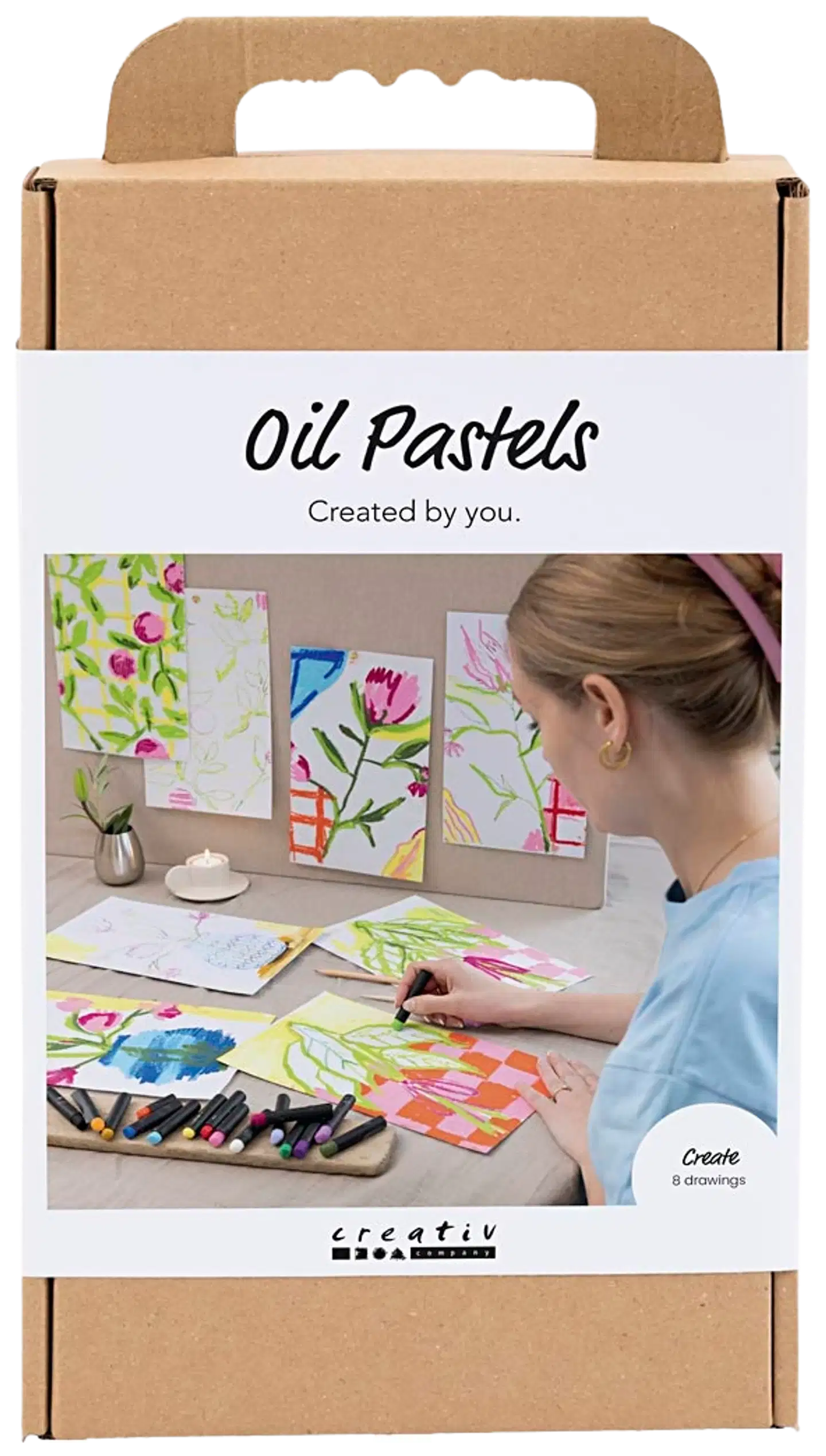 Creativ Company öljypastellit askartelusetti, kukat - 1