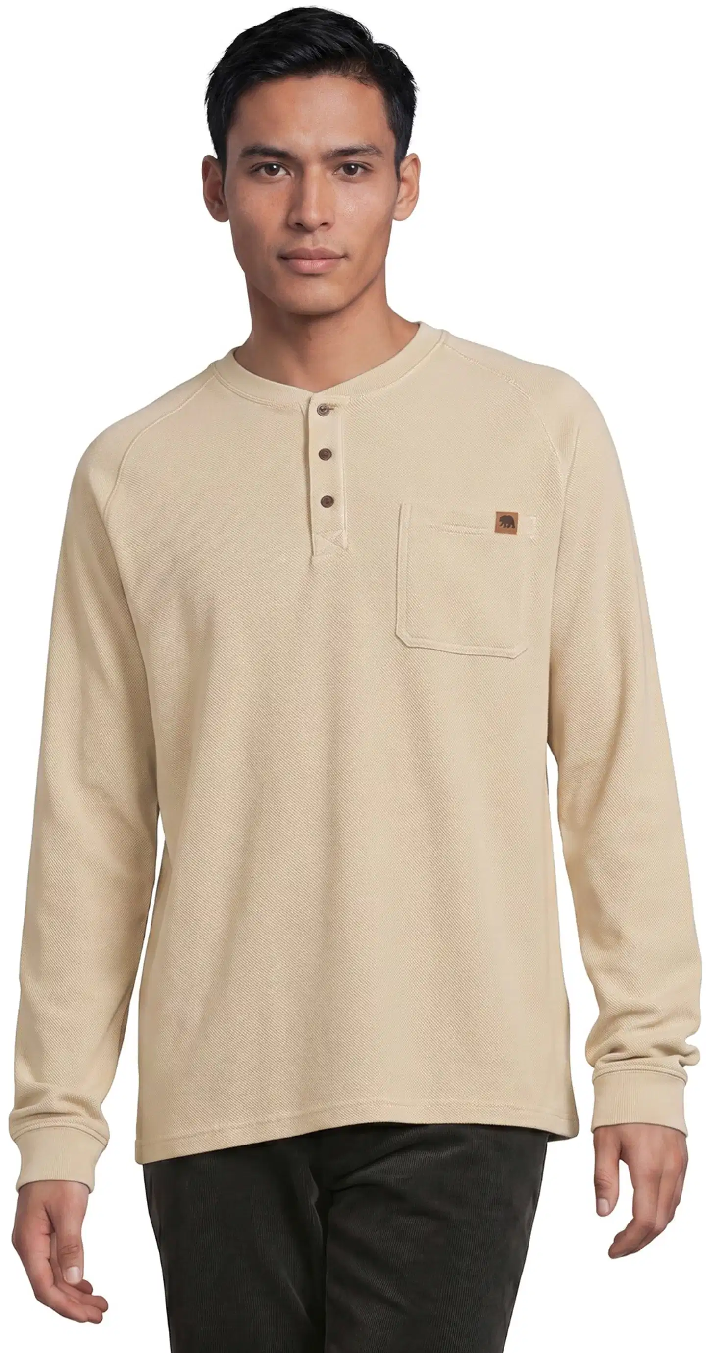 House miesten henley-paita tasku 195H292605 - Beige - 1
