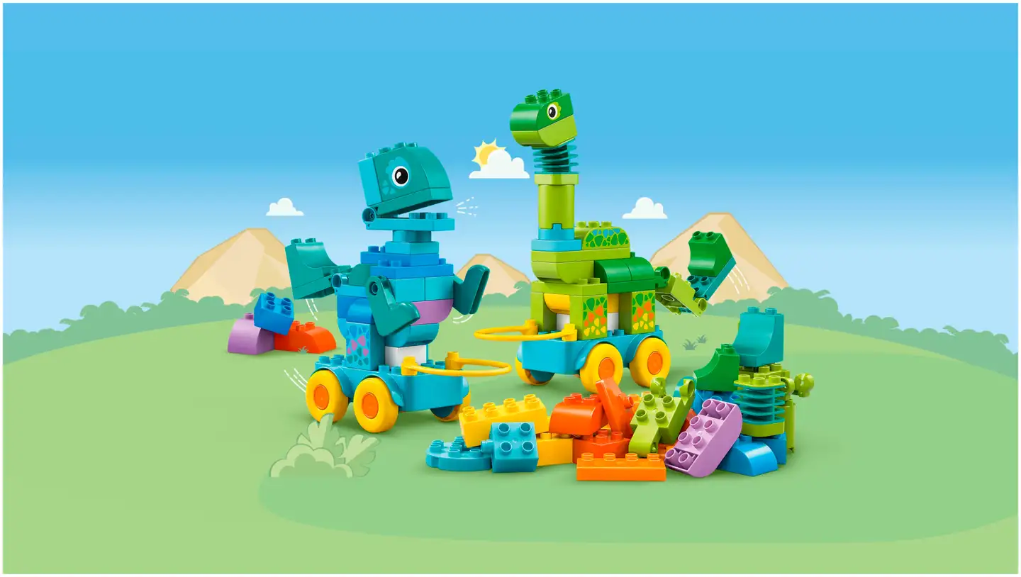 LEGO® DUPLO Town 10451 Dinosauruksia pyörien päällä – 3in1-setti - 5