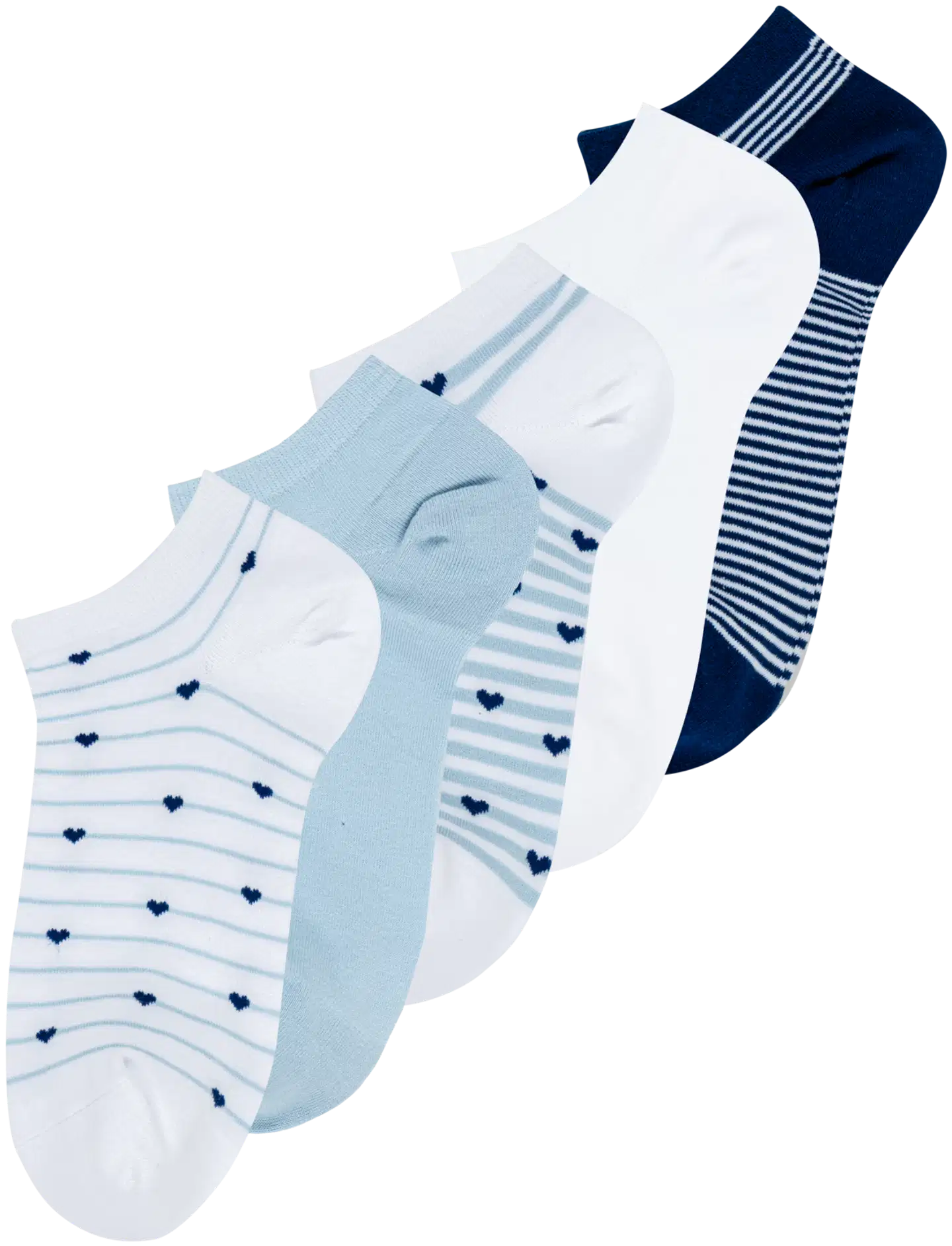 House naisten sneakersukat sydän 214H062602 5-pack - Blue/White - 1