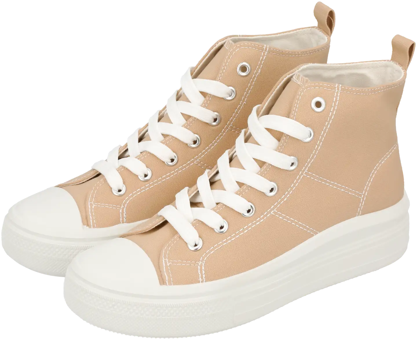 WKLY. naisten varrelliset canvastennarit Sharon - BEIGE - 3