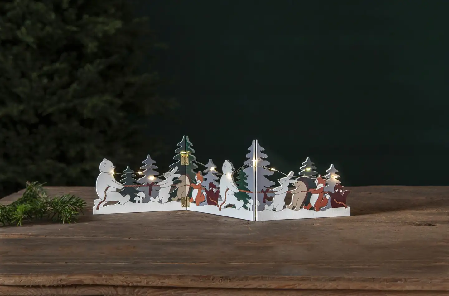 Star Trading pöytäkoriste LED Forest Friends 0,60W 48x12,5cm  paristokäyttöinen monivärinen IP20 - 2