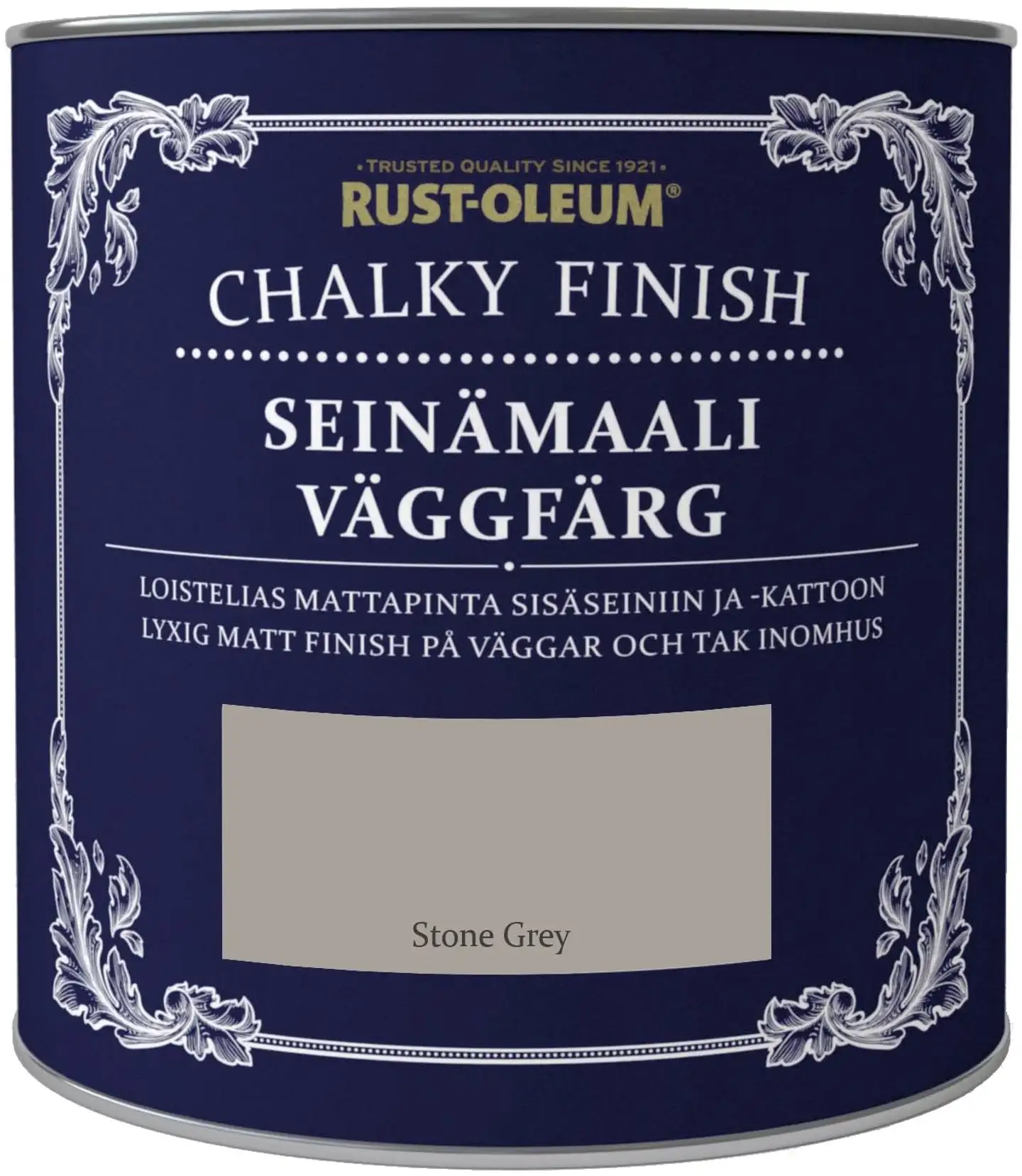 Rust-Oleum Chalky Finish 2,5l seinämaali vesiohenteinen runsaspigmenttinen harmaa - 1