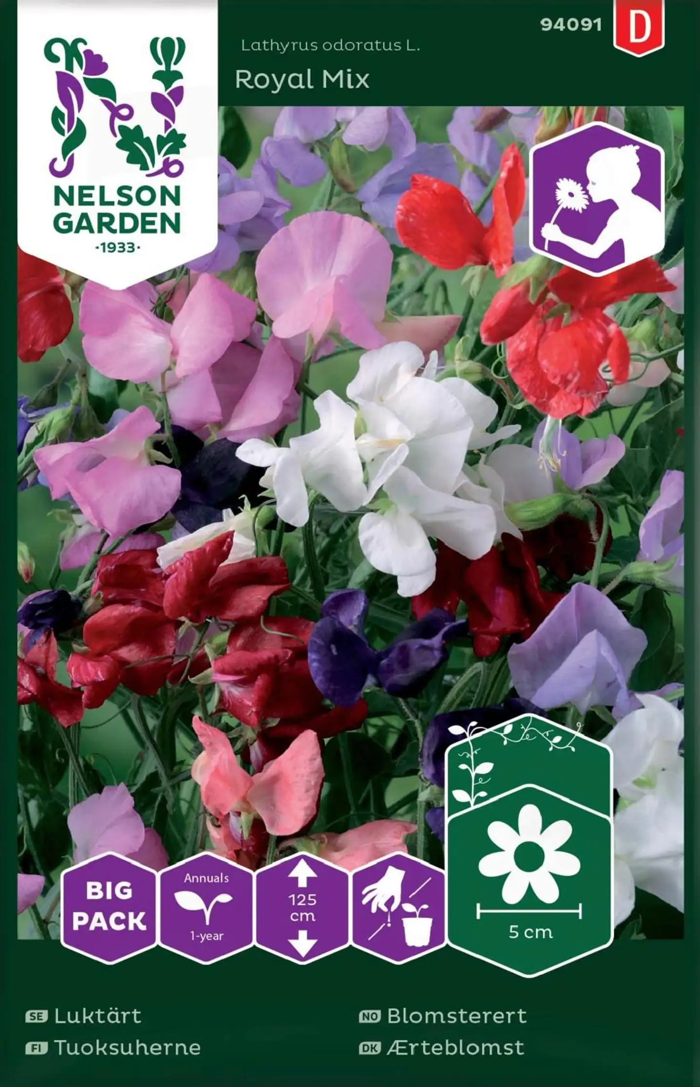 Nelson Garden Siemen Tuoksuherne, Royal Mix, Big Pack