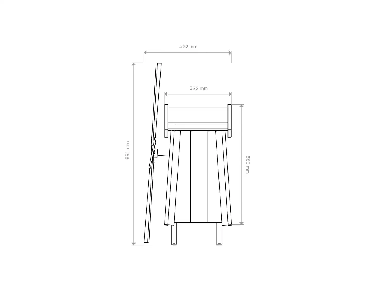 Tuulimylly grafiitin harmaa, 69x30x32cm - 3