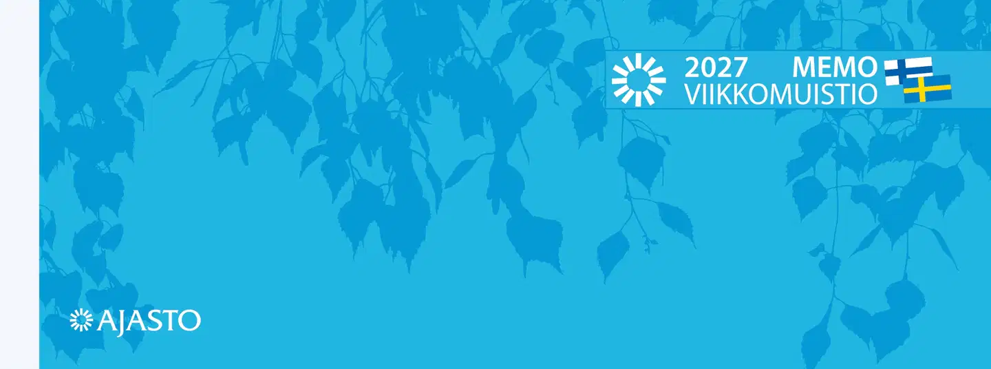 Ajasto pöytäkalenteri Memo-viikkomuistio, sininen - 1
