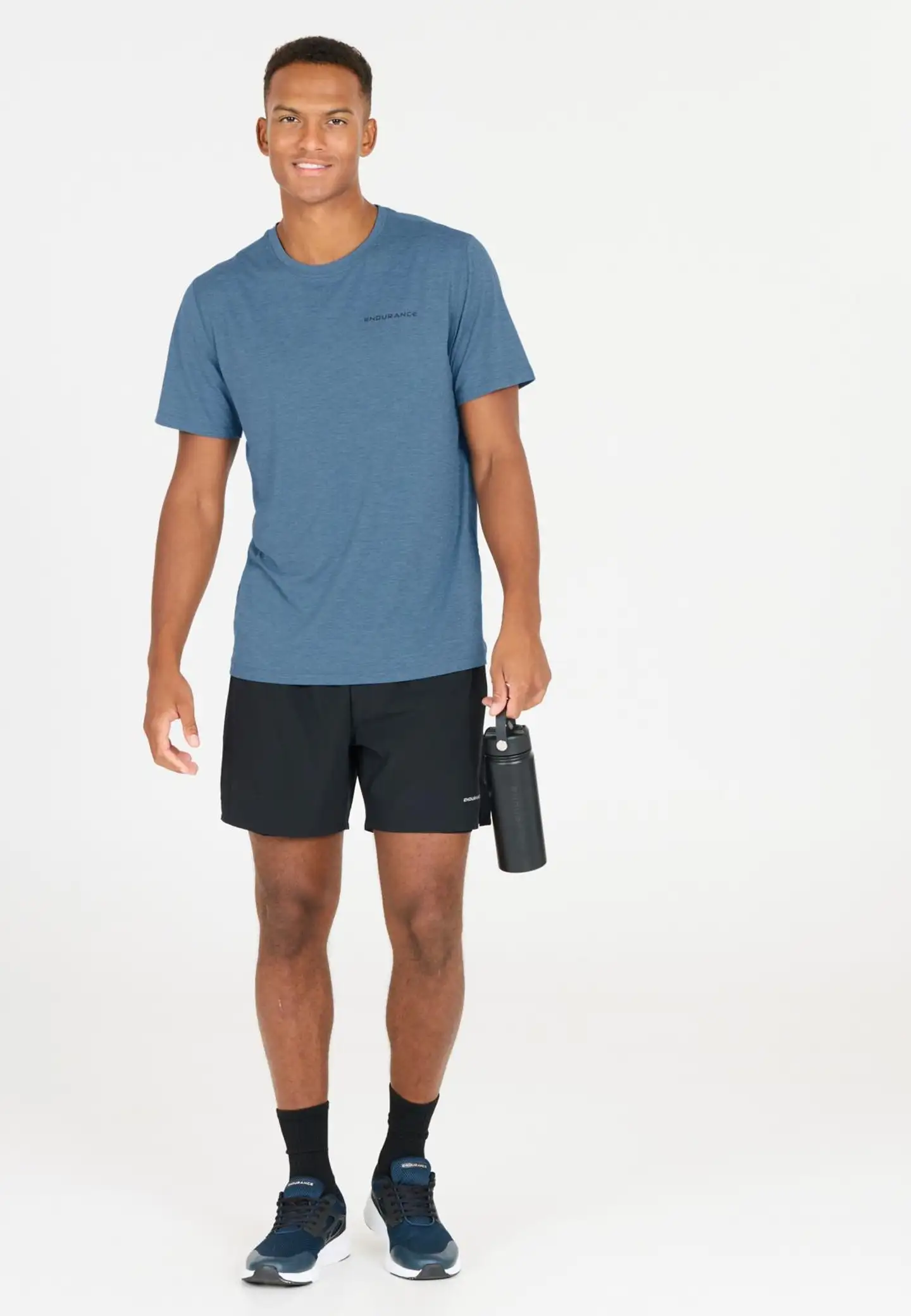 ENDURANCE Abdon M Melange S/S Tee miesten t-paita - 2257 Blue Heaven - 3