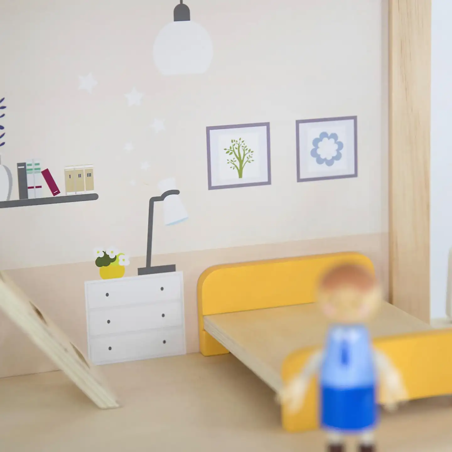 Viga Toys puinen kalustettu nukkekoti - 5