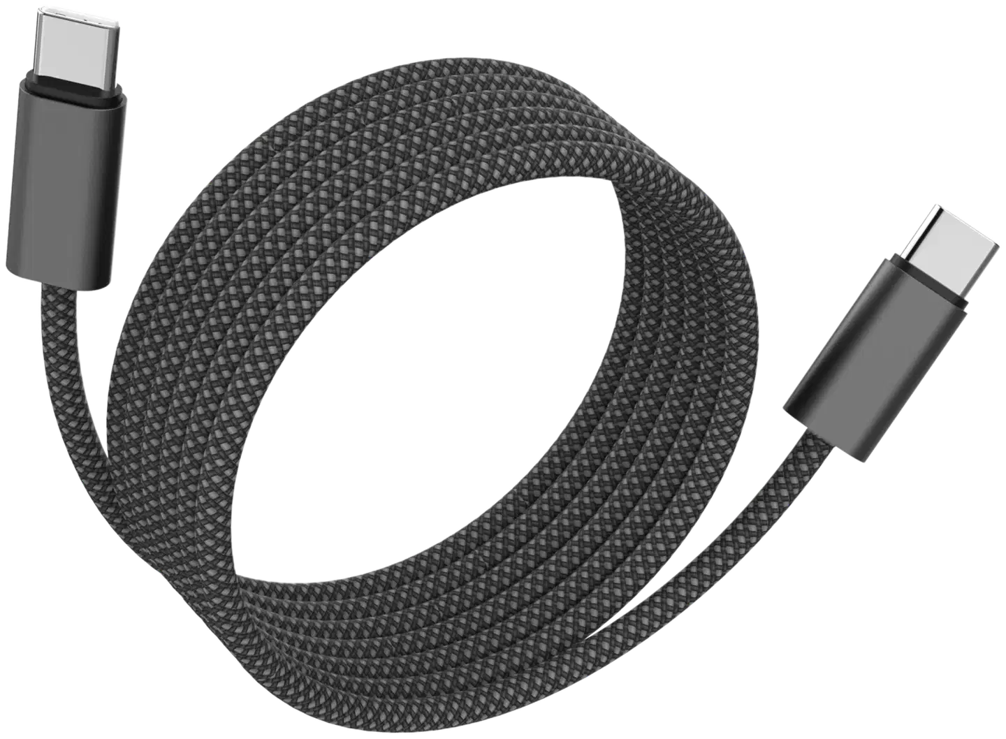 Wave Punottu magneettinen 100W datakaapeli, USB Type-C -> USB Type-C (480 Mbps), 1,5m, Musta - 4