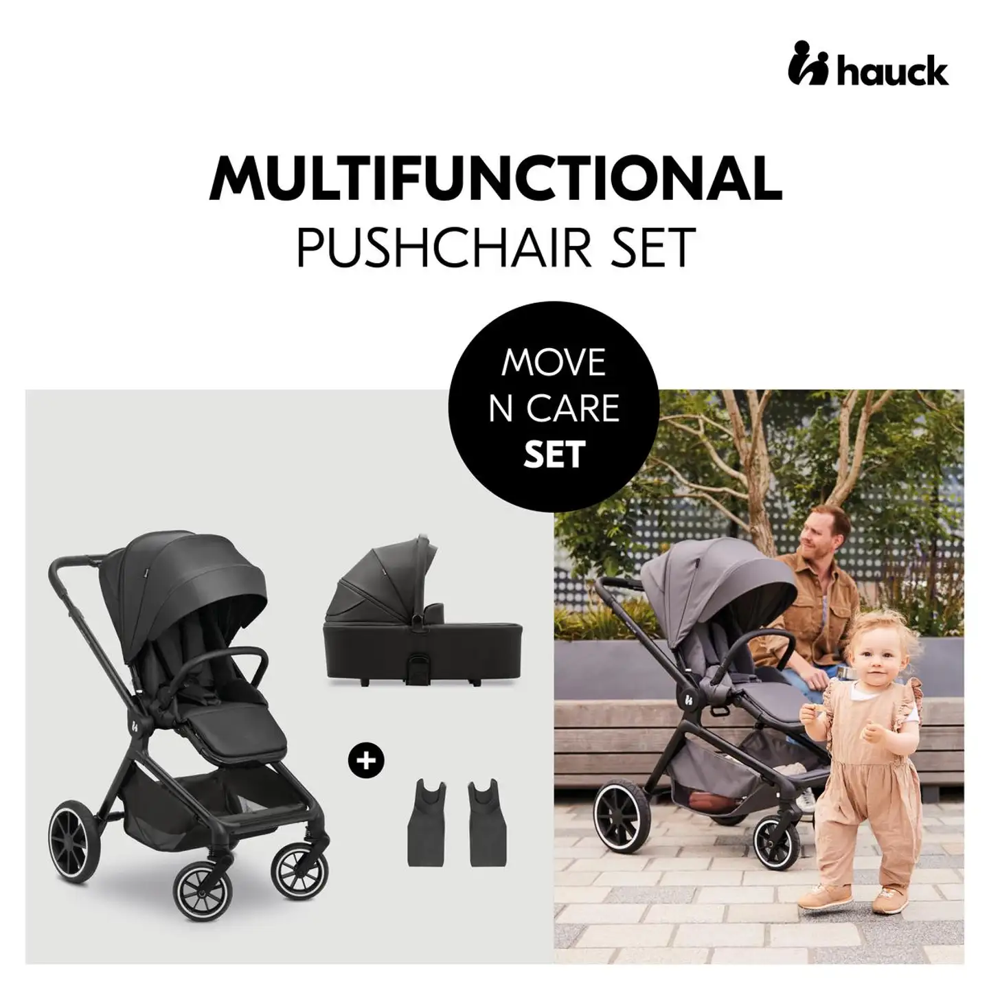 Hauck yhdistelmävaunut Move N Care Set 0-22 kg musta - 15