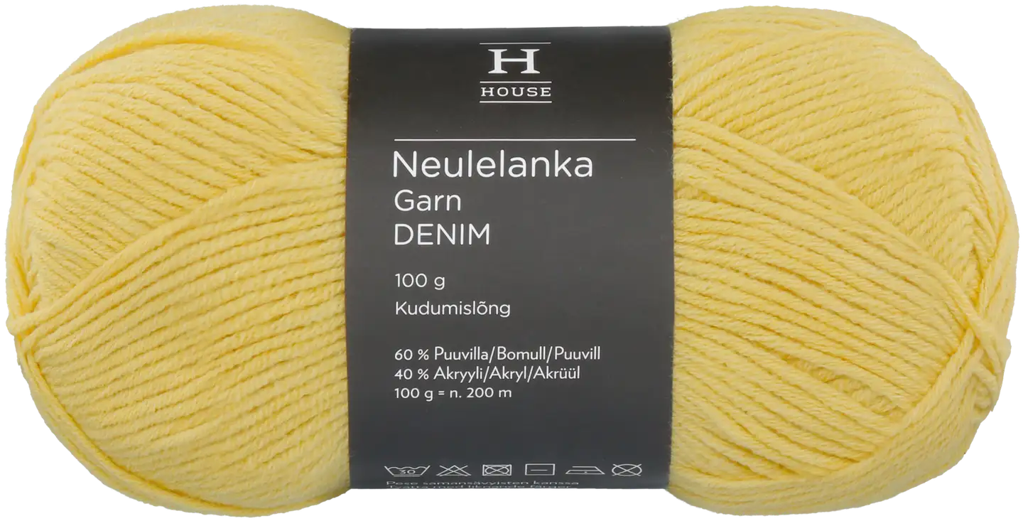 House lanka puuvillasekoite Denim 100 g Yellow 10598