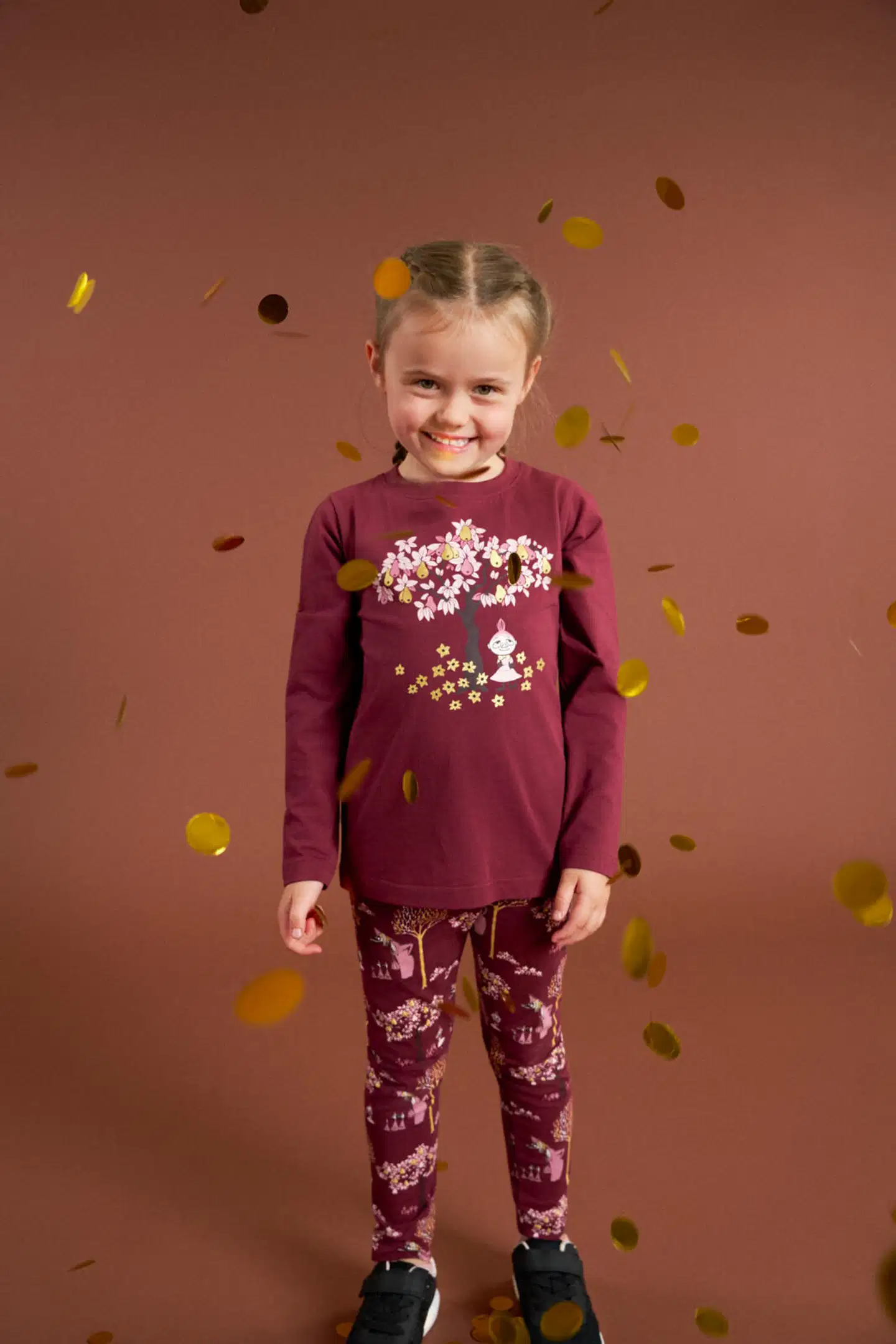 Muumi lasten leggingsit Vilijonkka 593467 - burgundi - 2