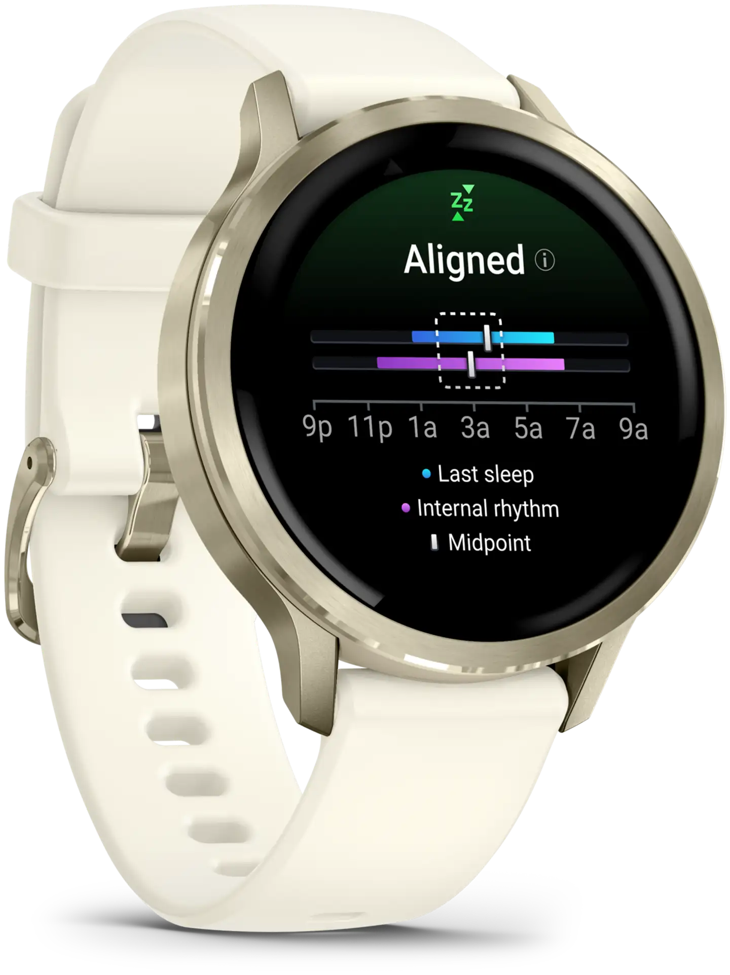 Garmin älykello Venu 4 – 41 mm, vaalea kulta ja luunvärinen silikonihihna - 5