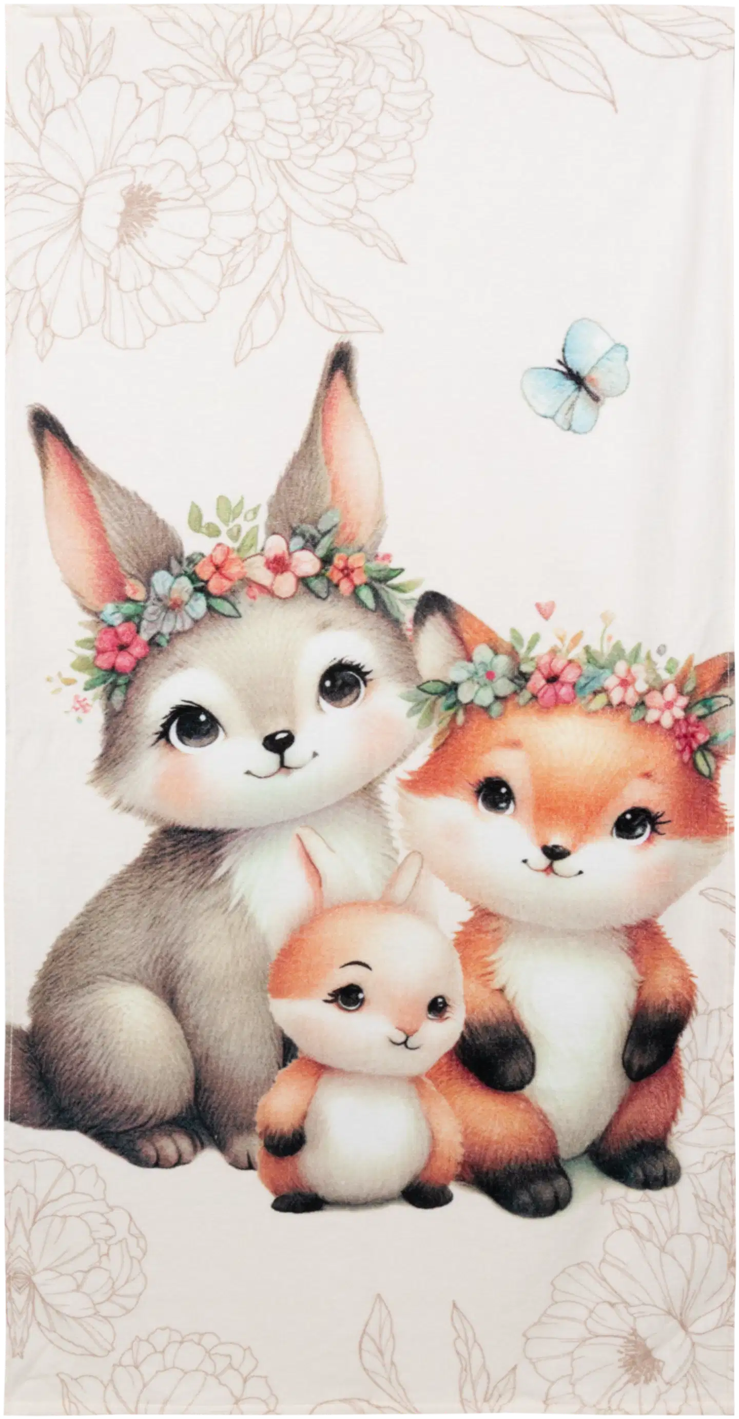Ciraf lasten kylpypyyhe Bunny and Fox 70x140 cm - 2