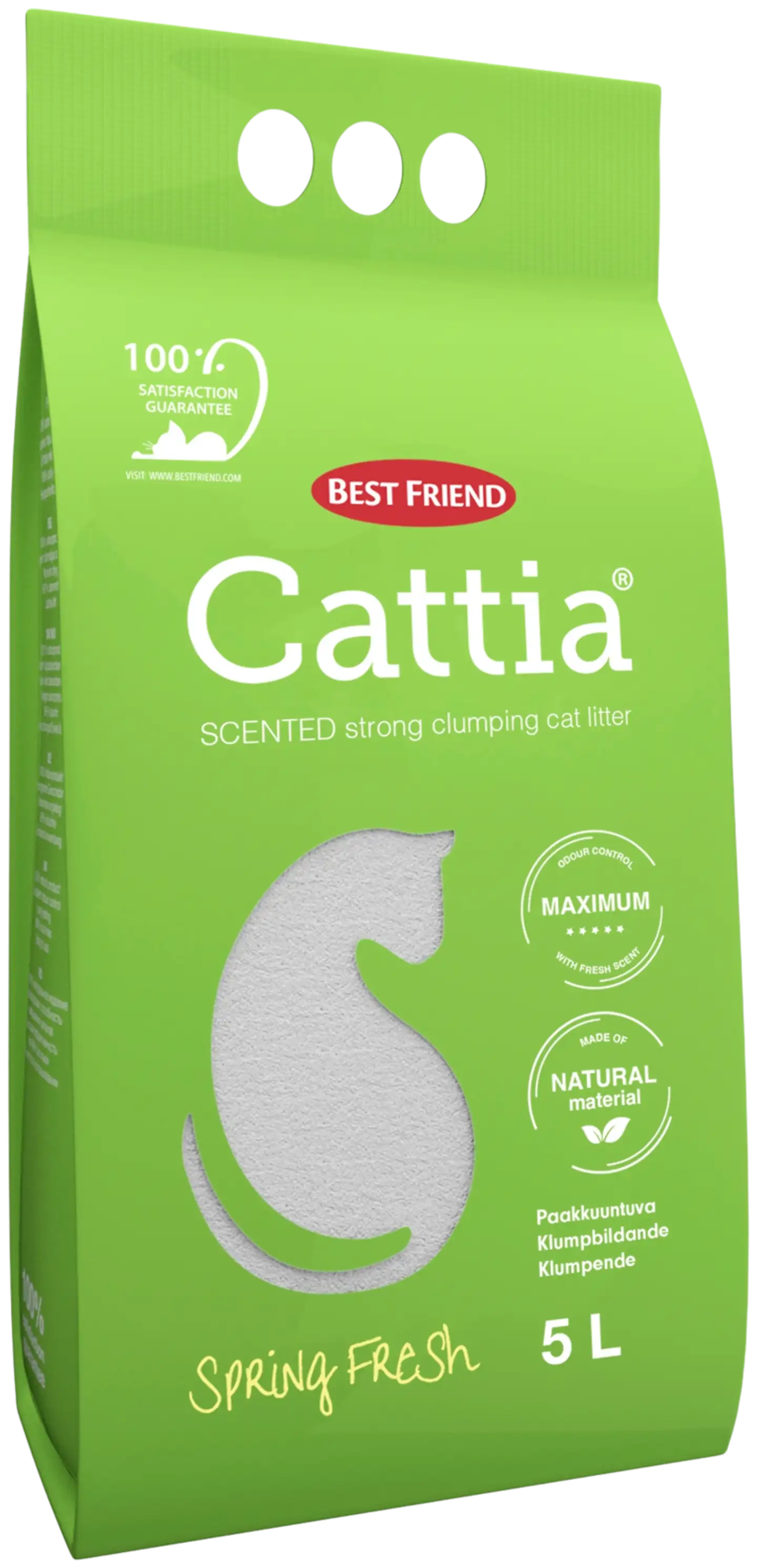 Best Friend Cattia Spring Fresh paakkuuntuva valkoinen kissanhiekka 5l