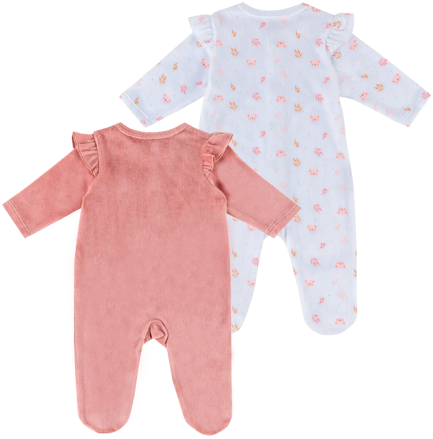 TEX BABY vauvojen terällinen velour-potkupuku I967126 - pink - 2