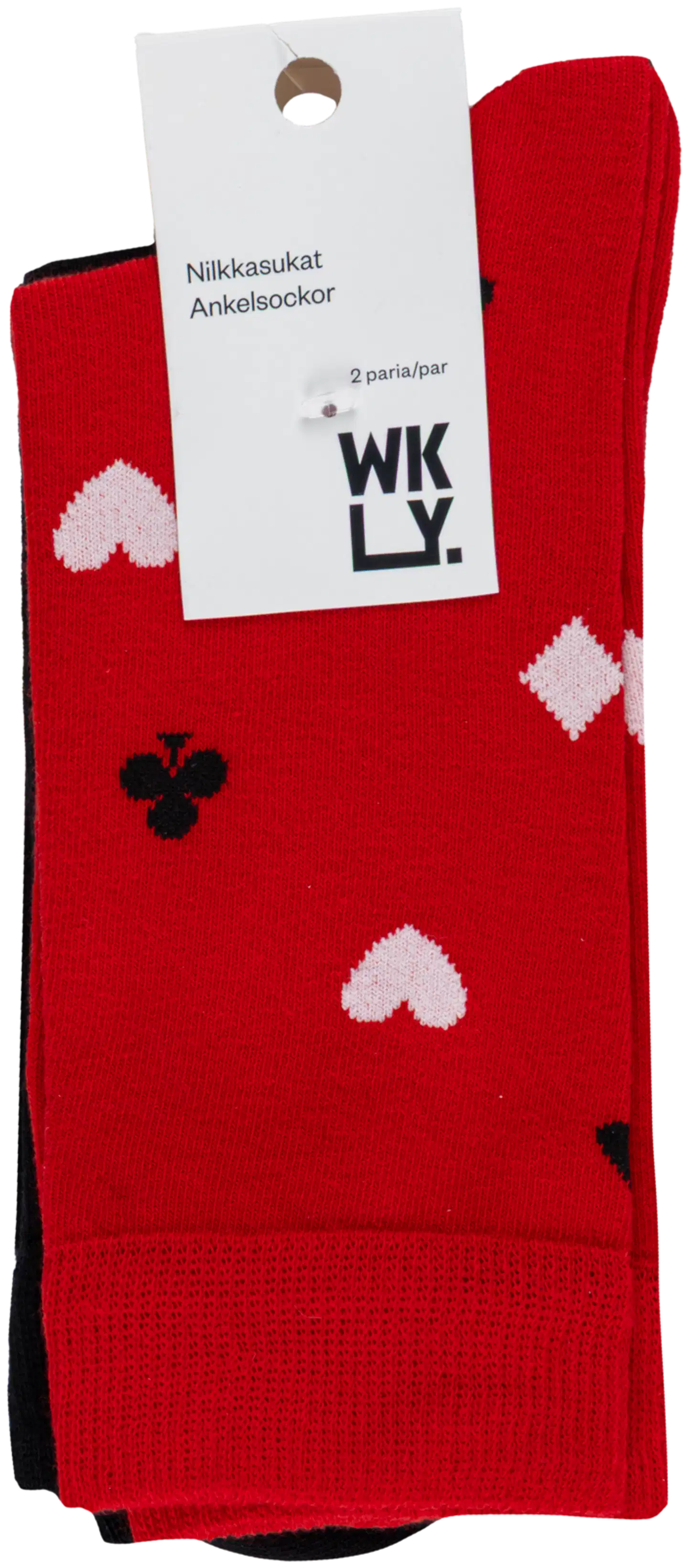 WKLY. miesten sukat 193W322606 2-pack - Red/black - 2
