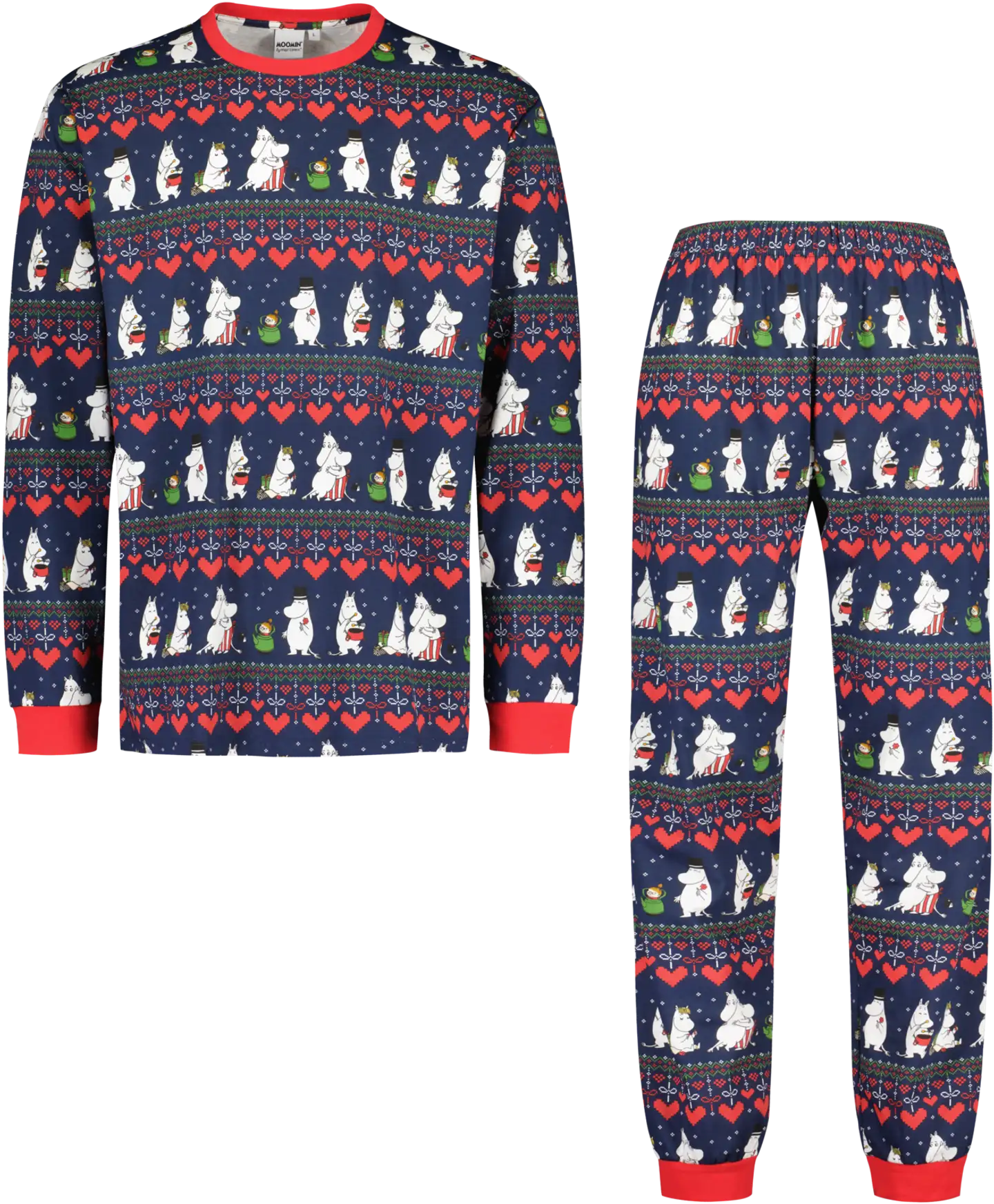 Muumi miesten pyjama Talvisydän 590409 - tummansininen - 1