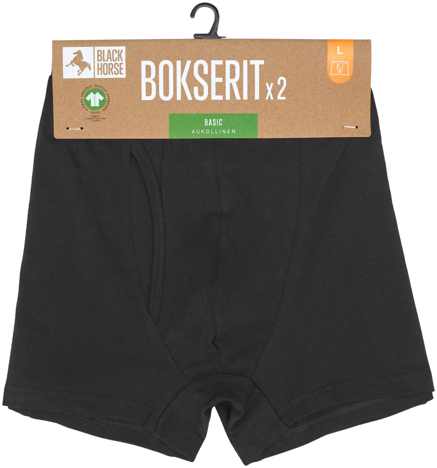 Black Horse miesten bokserit Basic 1/2-lahje 2-pack - MUSTA - 2