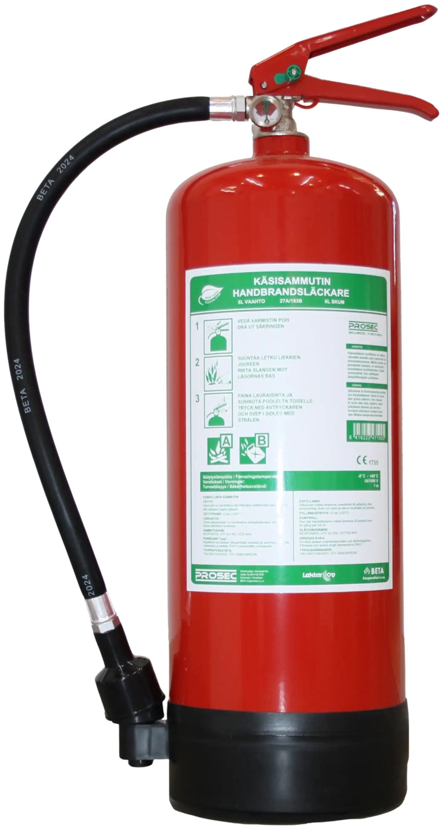 PROSEC nestesammutin 6 L PFAS vapaa  27A 183B