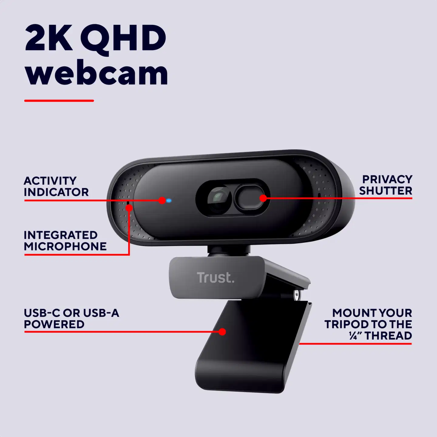 Trust Tomar 2K QHD Webkamera musta - 9
