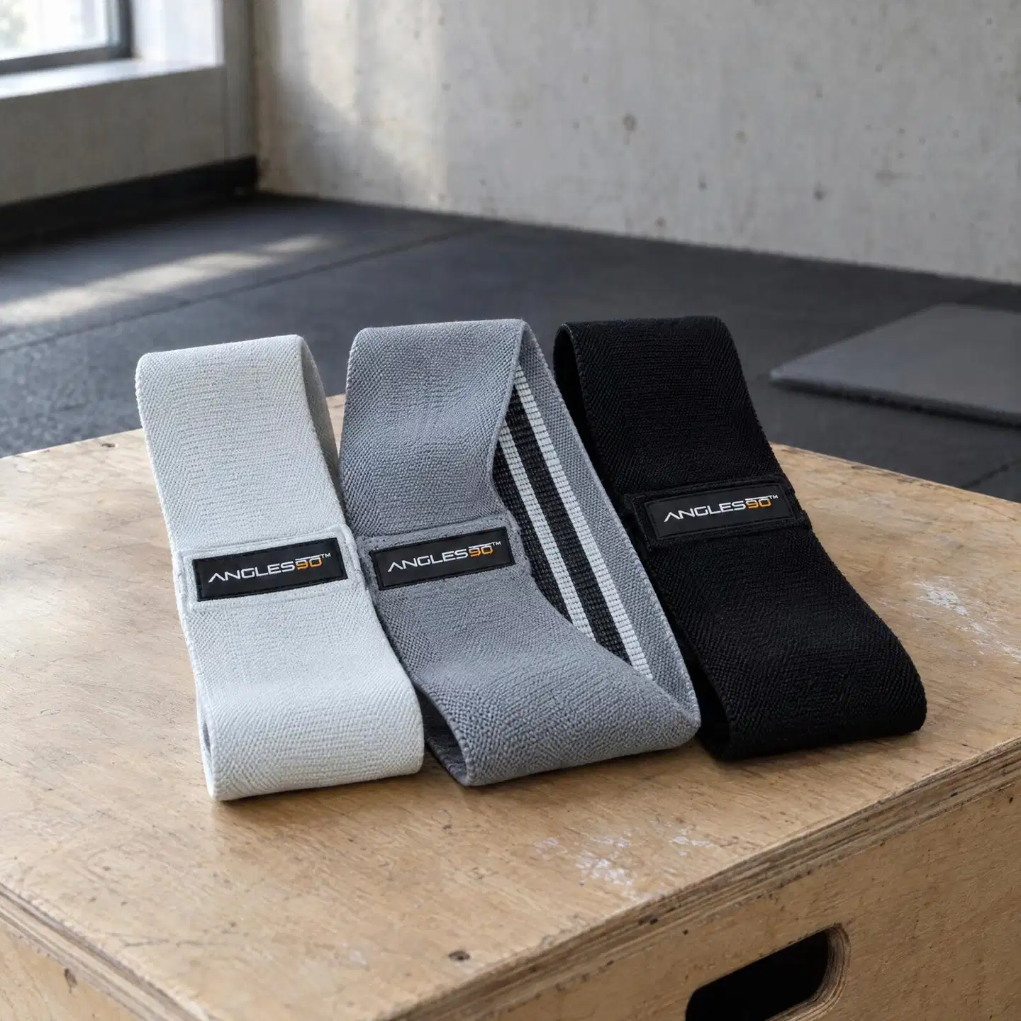 Angles90 A90 Hip Bands vastuskuminauhat, kangas, 3 kpl, valkoinen, harmaa ja musta - 2