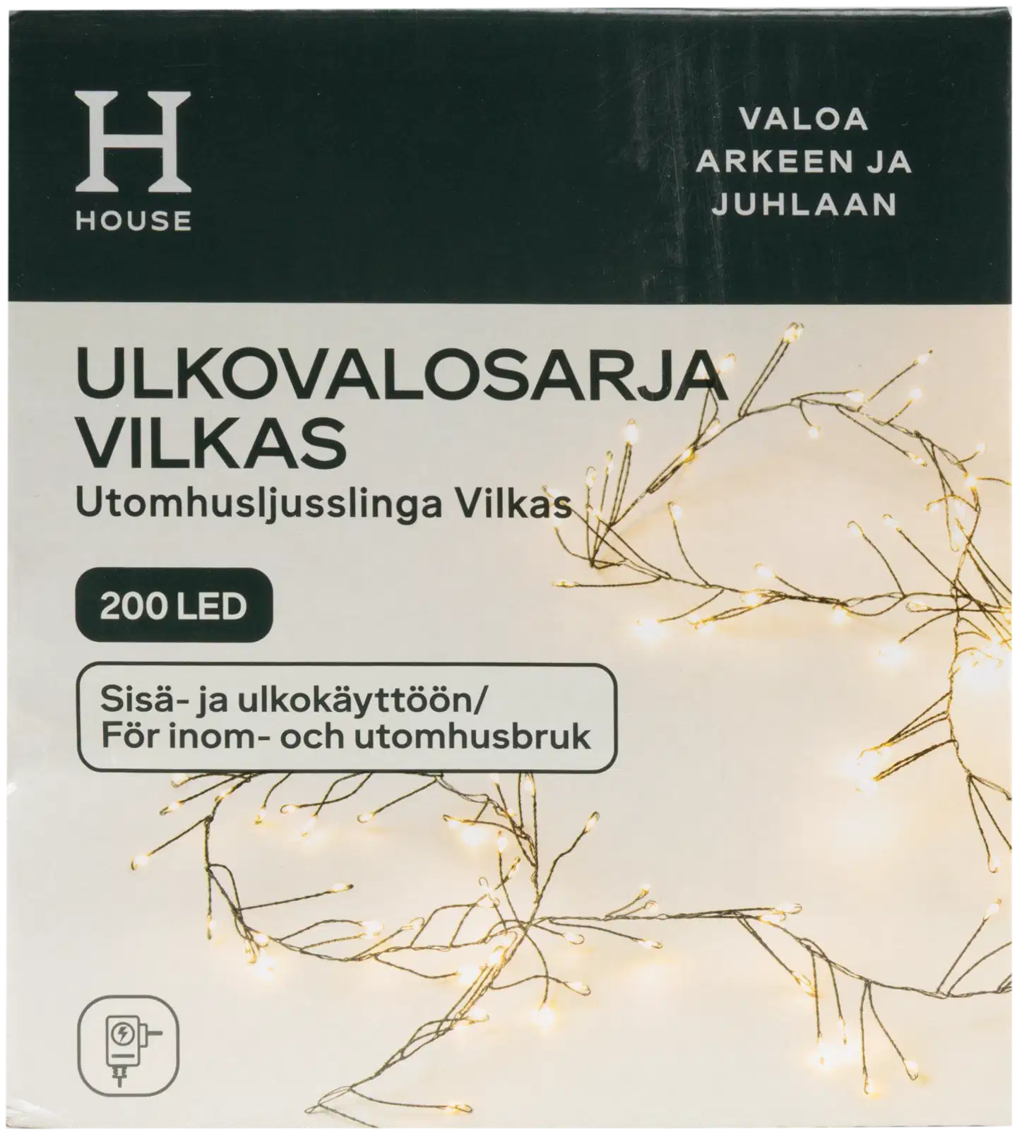 House ulkovalosarja Vilkas 200 LED musta - 1