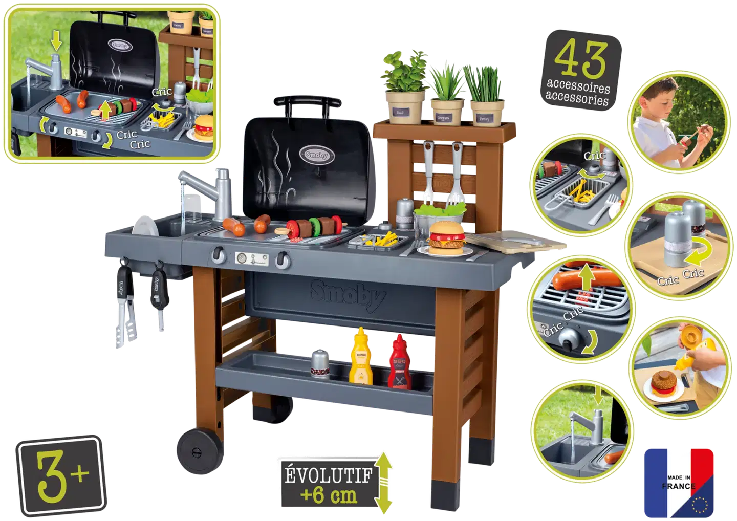 Smoby Garden Kitchen, leikkikeittiö kesäkokkailuun - 3