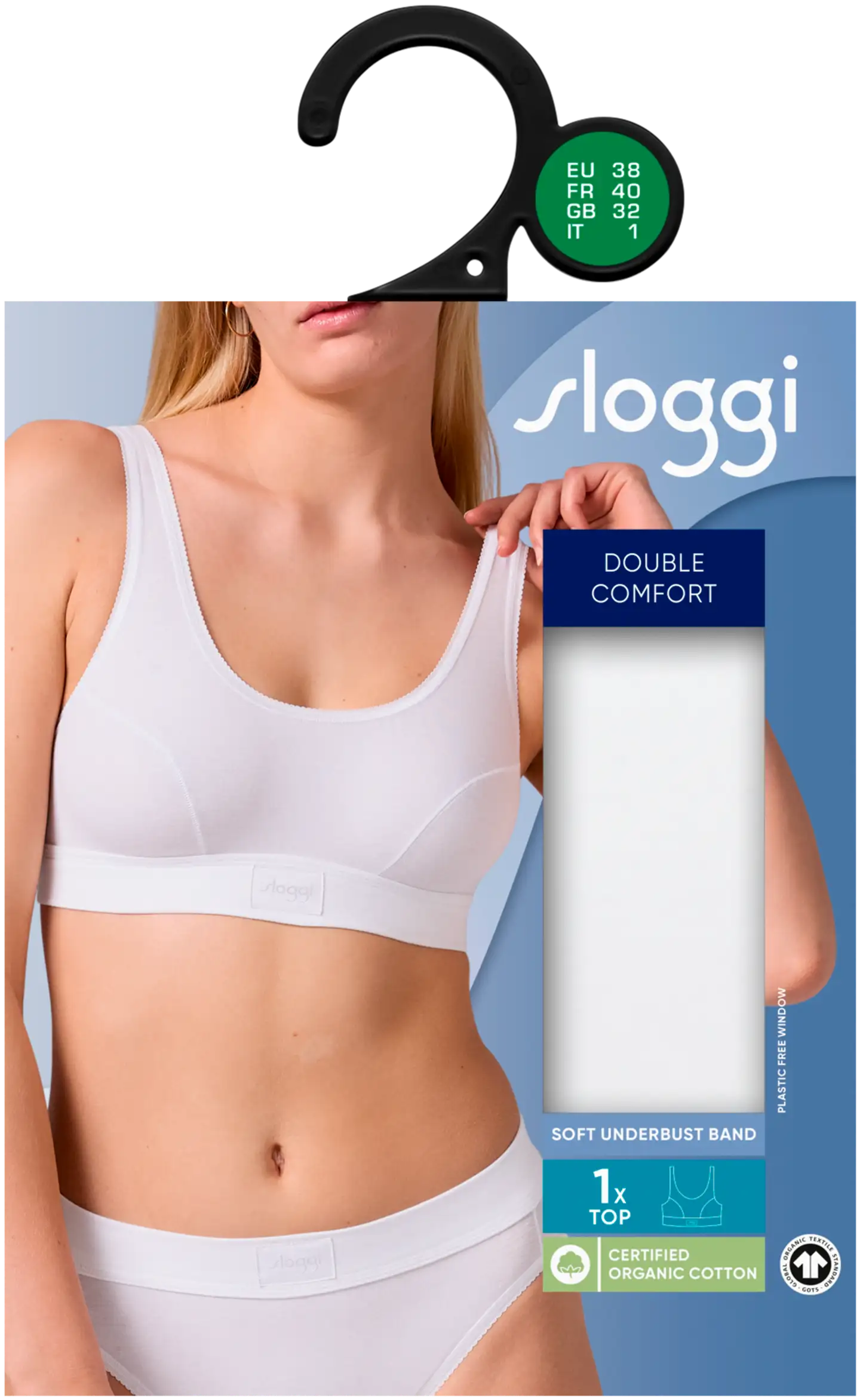 Sloggi naisten Double Comfort T H Top - 0003-WHITE - 3