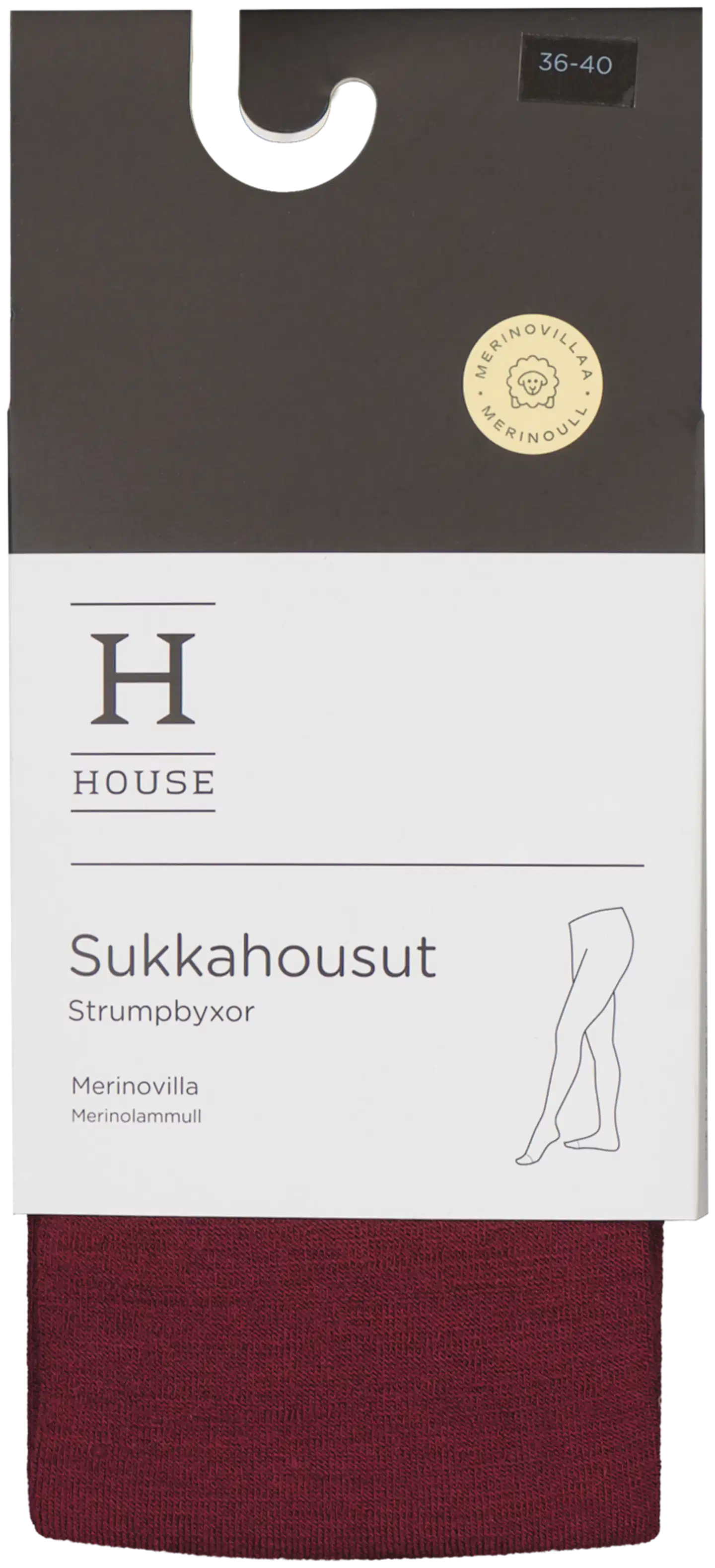 House naisten sukkahousut merinovilla SHOH282501 - Wine red