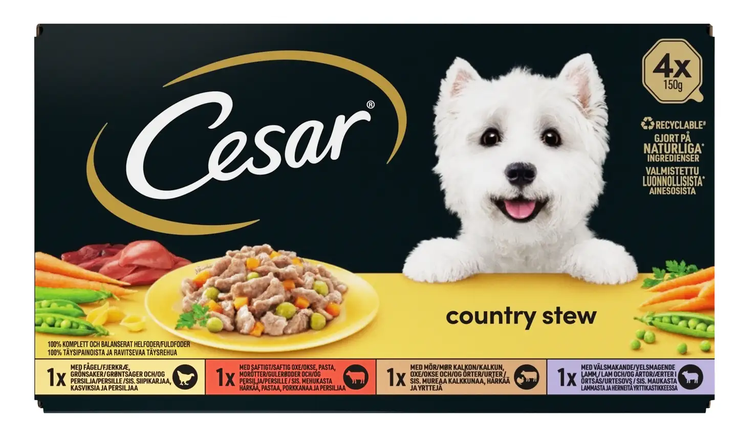 Cesar Country Kitchen lajitelma kastikkeessa 4x150g