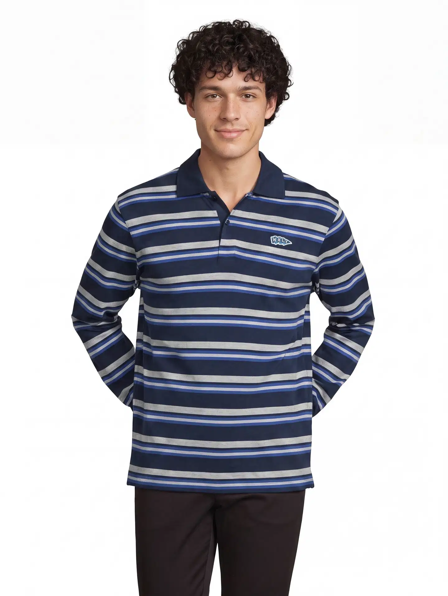 WKLY. miesten raitatrikoopusero 195W252605 - Navy - 1
