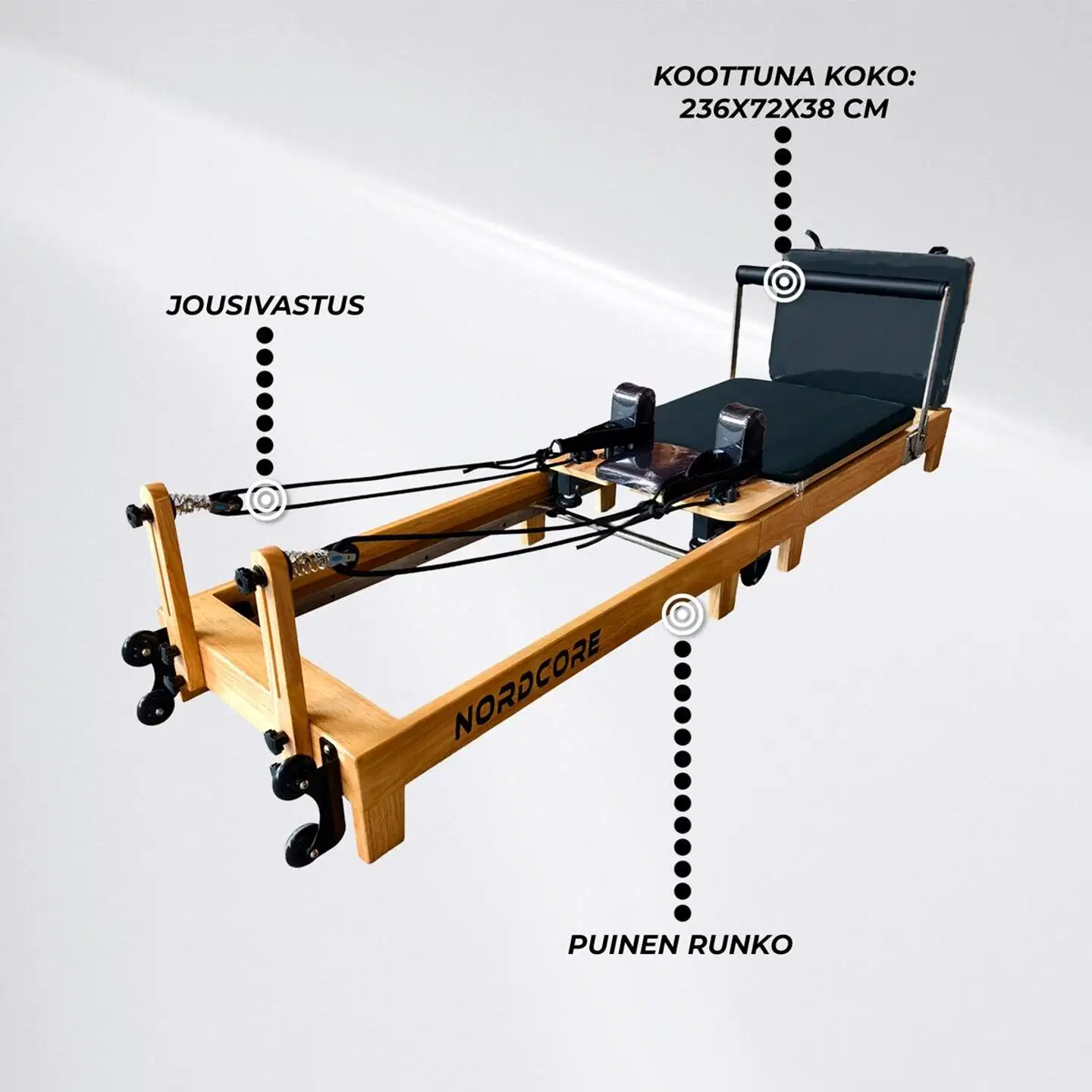Nordcore pilates reformer pro taitettava - 2