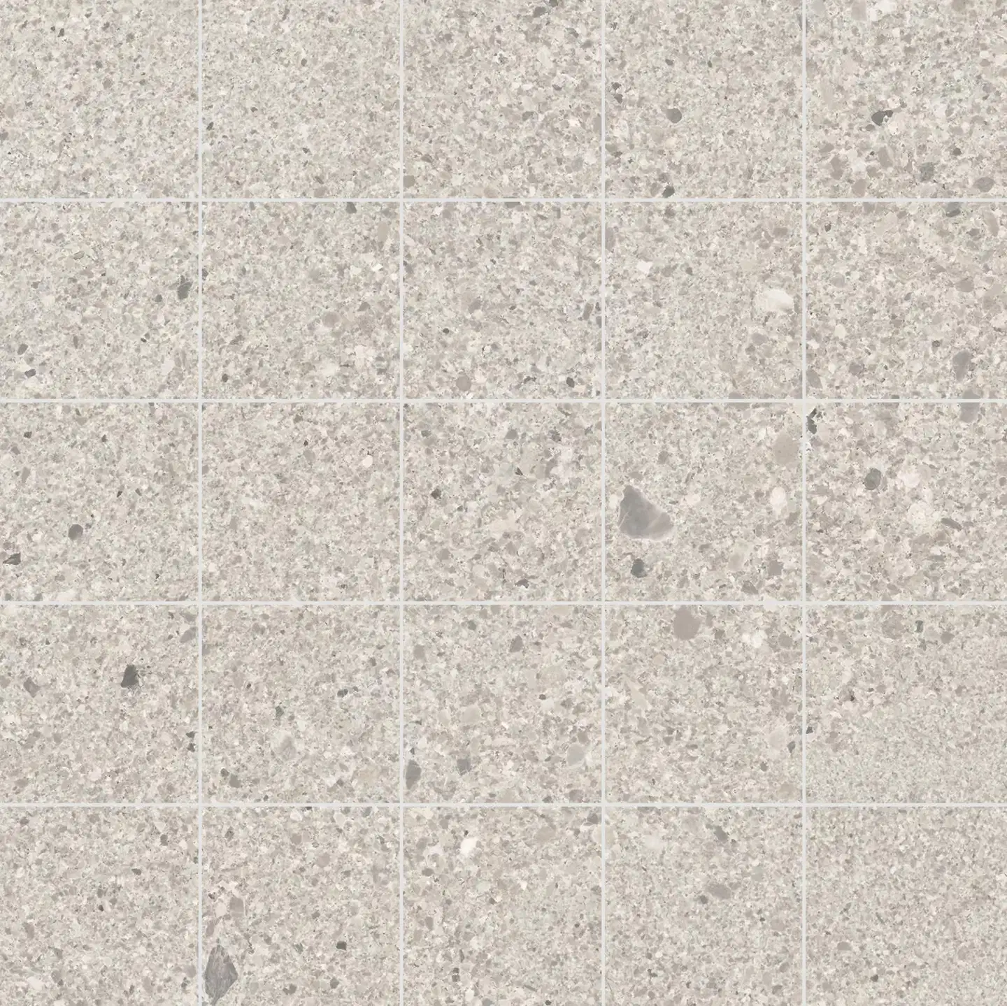 Lattialaatta Small Terrazzo Cold grey 48 x 48 mm