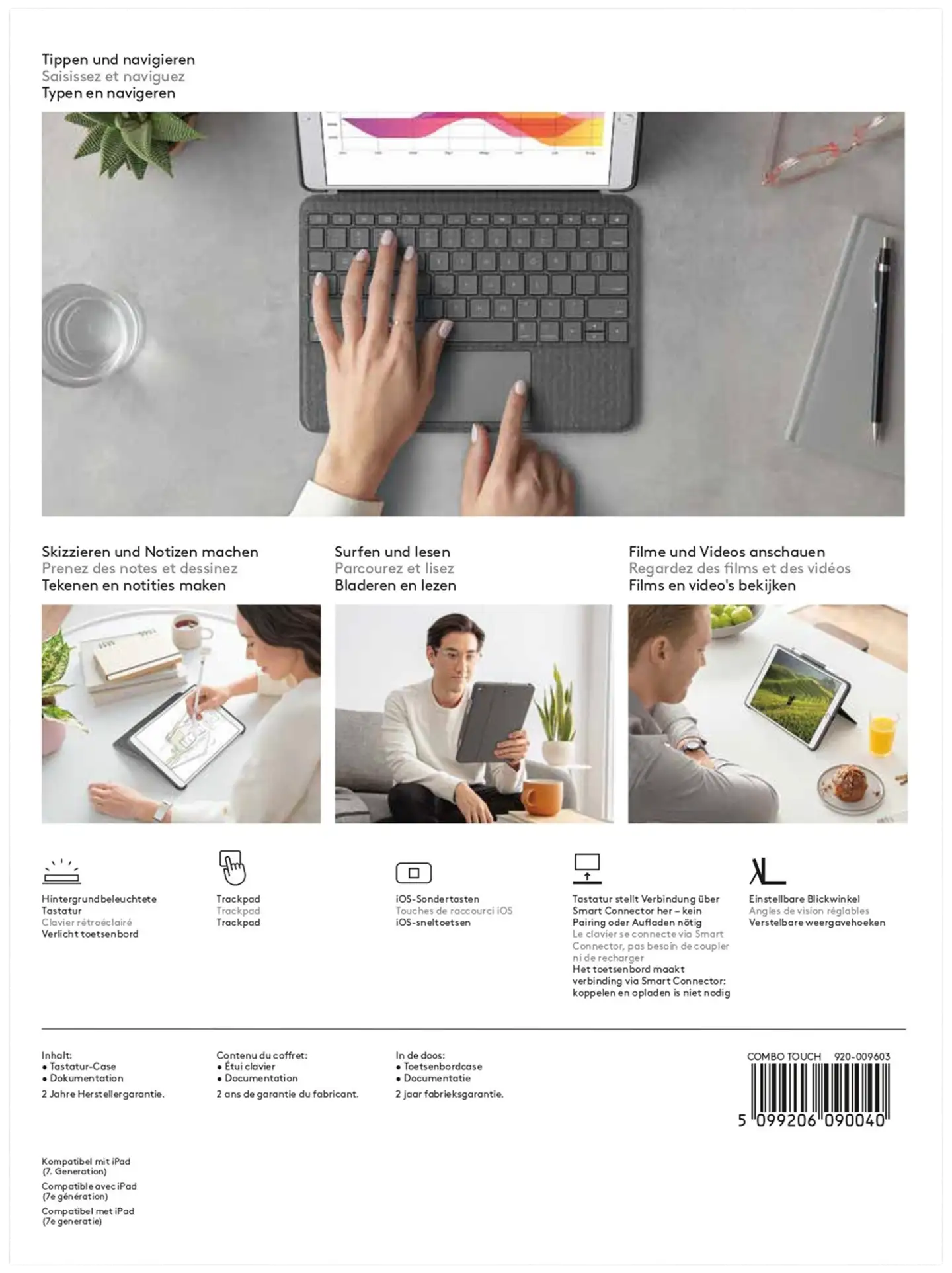 Logitech Combo Touch for iPad (7th generation) - 12