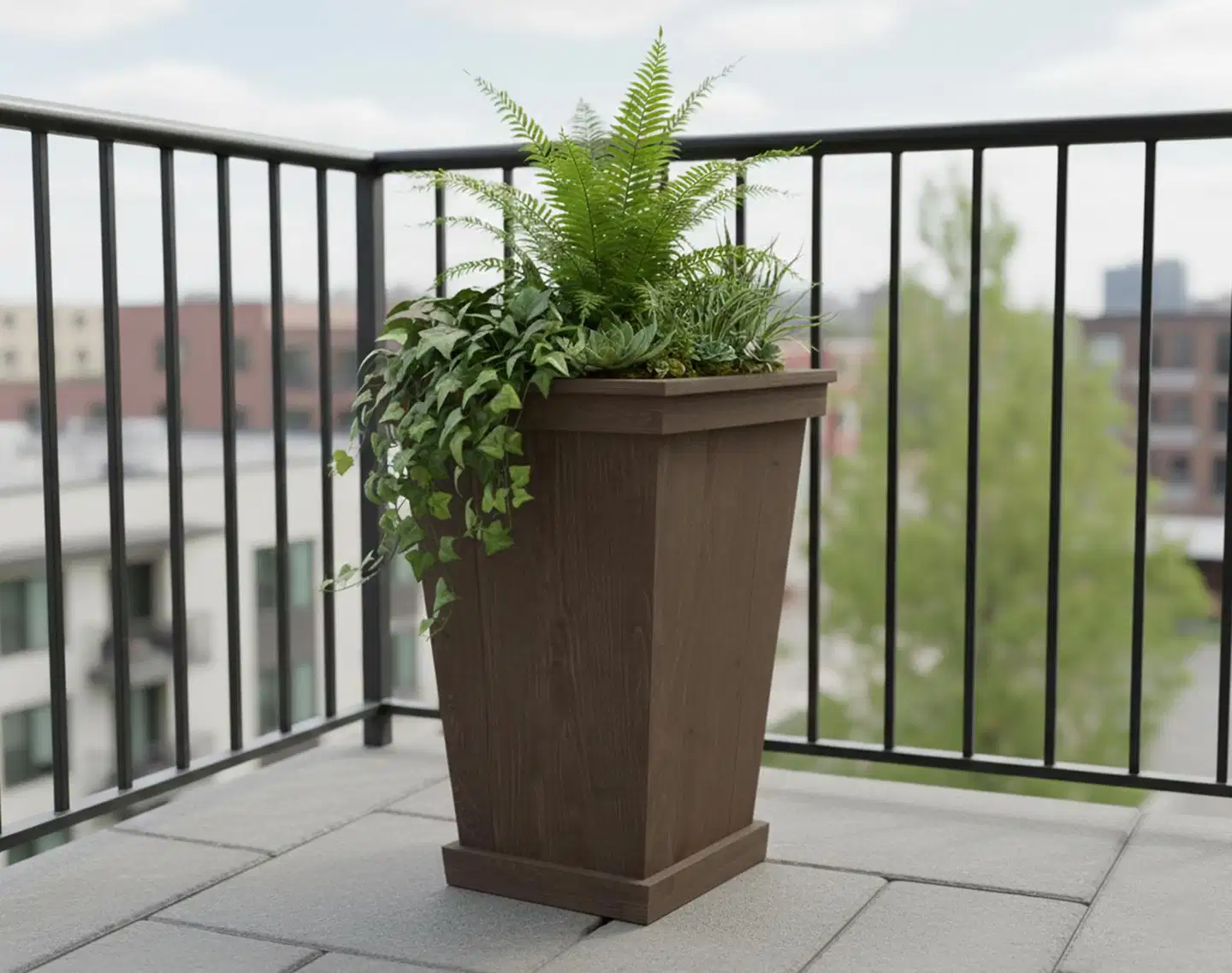 Miljöörakennus kartioruukku 40x40x60cm tummanharmaa - 4