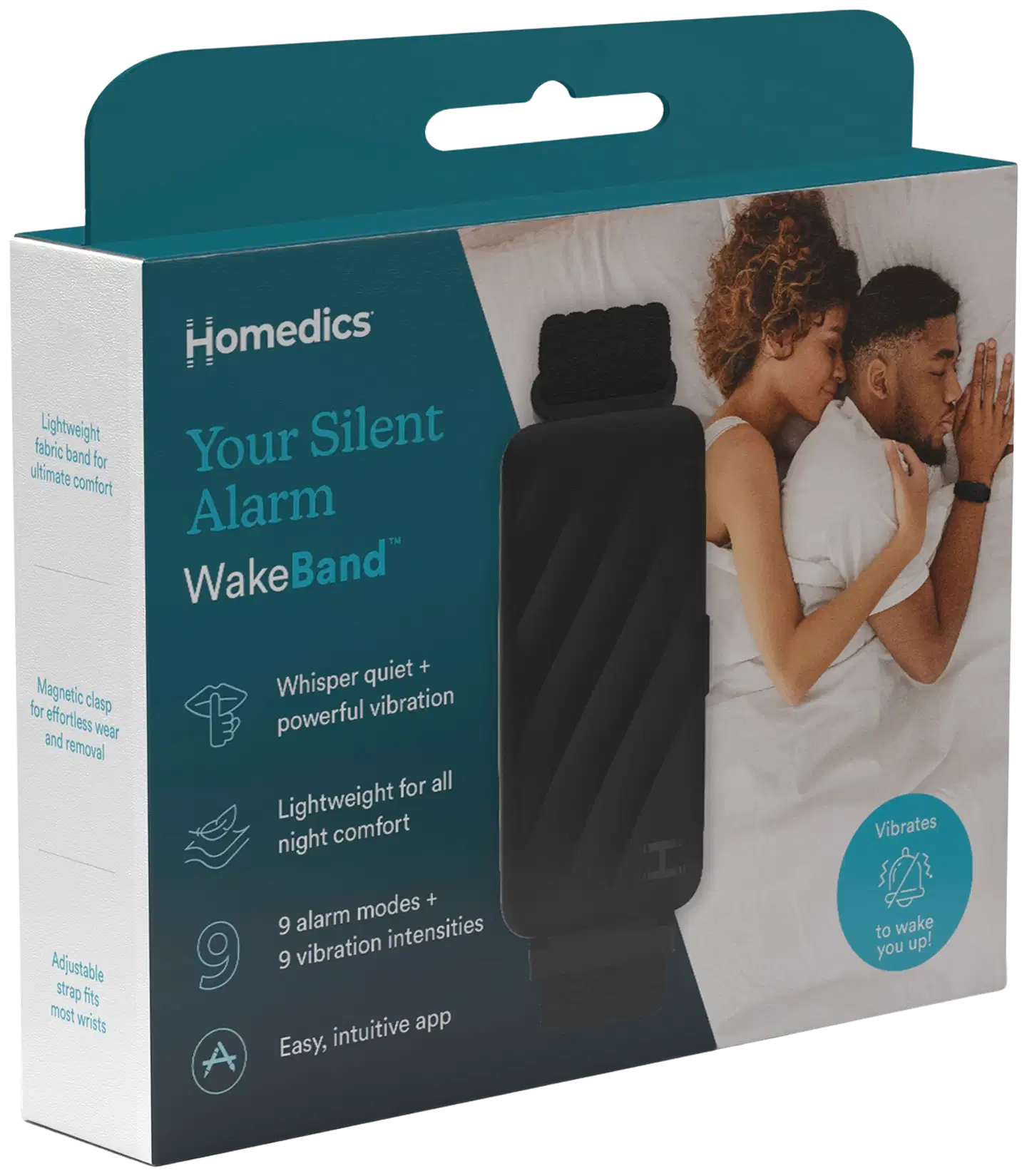 Homedics SS-WB100BK-WW - WakeBand™ Silent Alarm herätysranneke, musta - 5