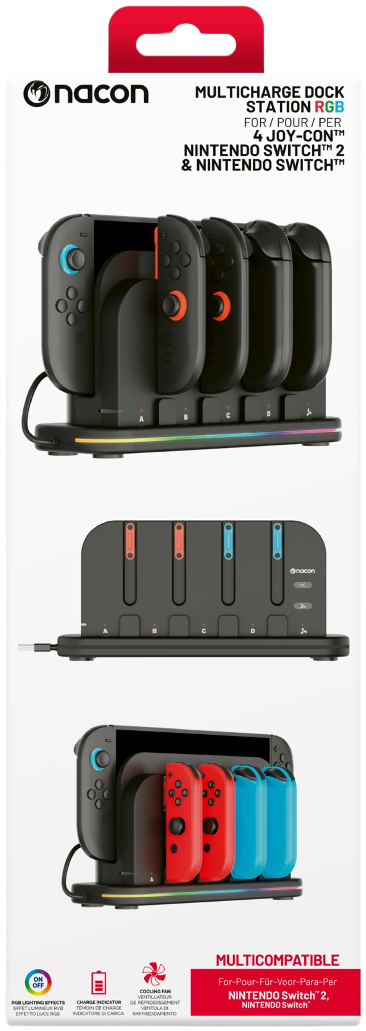 Nacon Switch 2 Multilataustelakka RGB:llä - 2