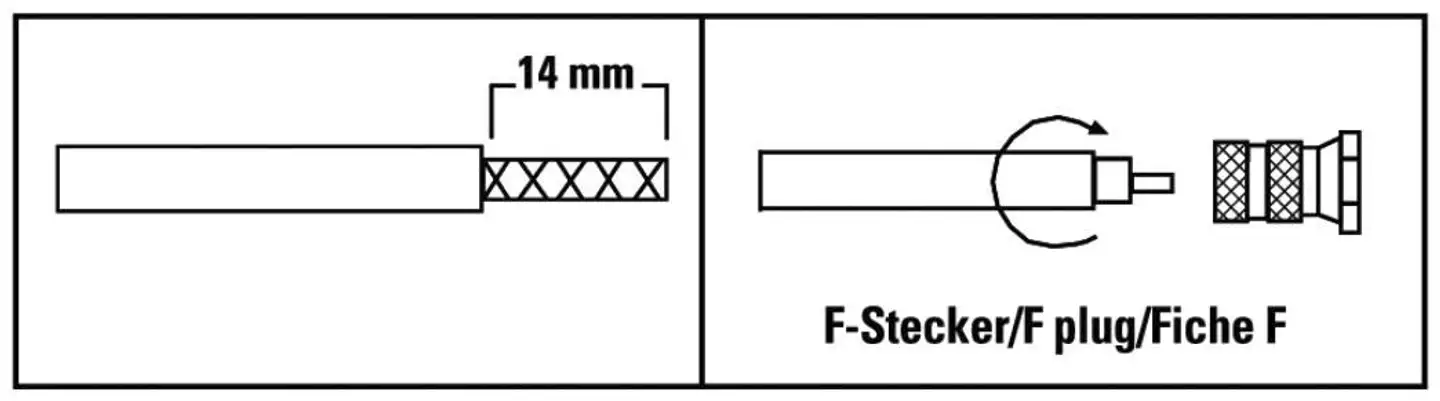 Hama F-liitin uros, 6,8 mm, kierrettävä, 2 kpl - 2