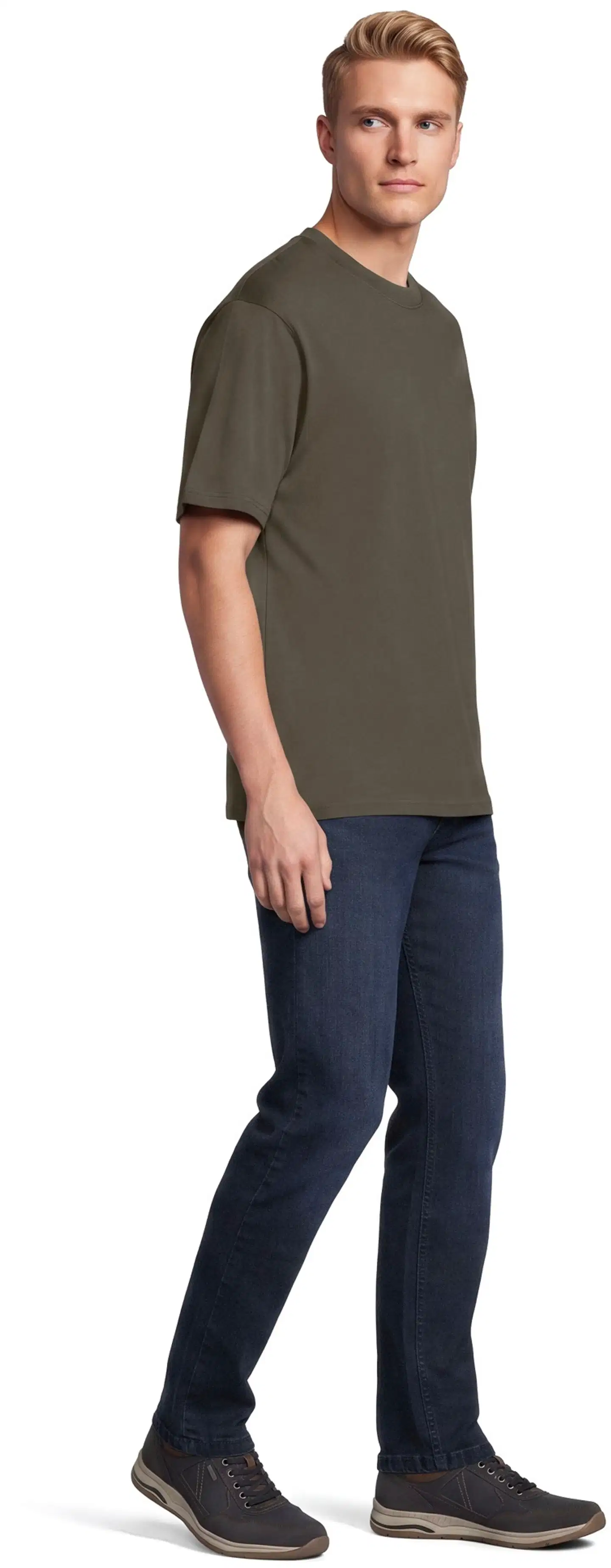 House miesten t-paita o-pääntiellä oversize 195HBNOS24 - Black olive - 4