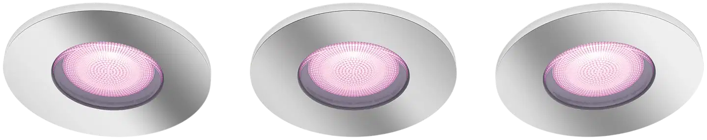 Philips Hue Xamento -upotettu alasvalo kylpyhuoneeseen 4.2W 2000-6500K 1200LM chrome 3 kappaletta - 1