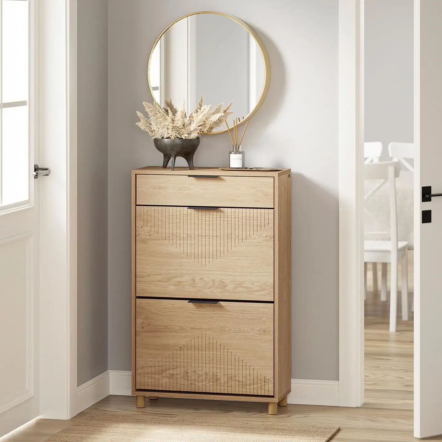 SoBuy kenkäkaappi vaalea tammi FSR212-N - 2