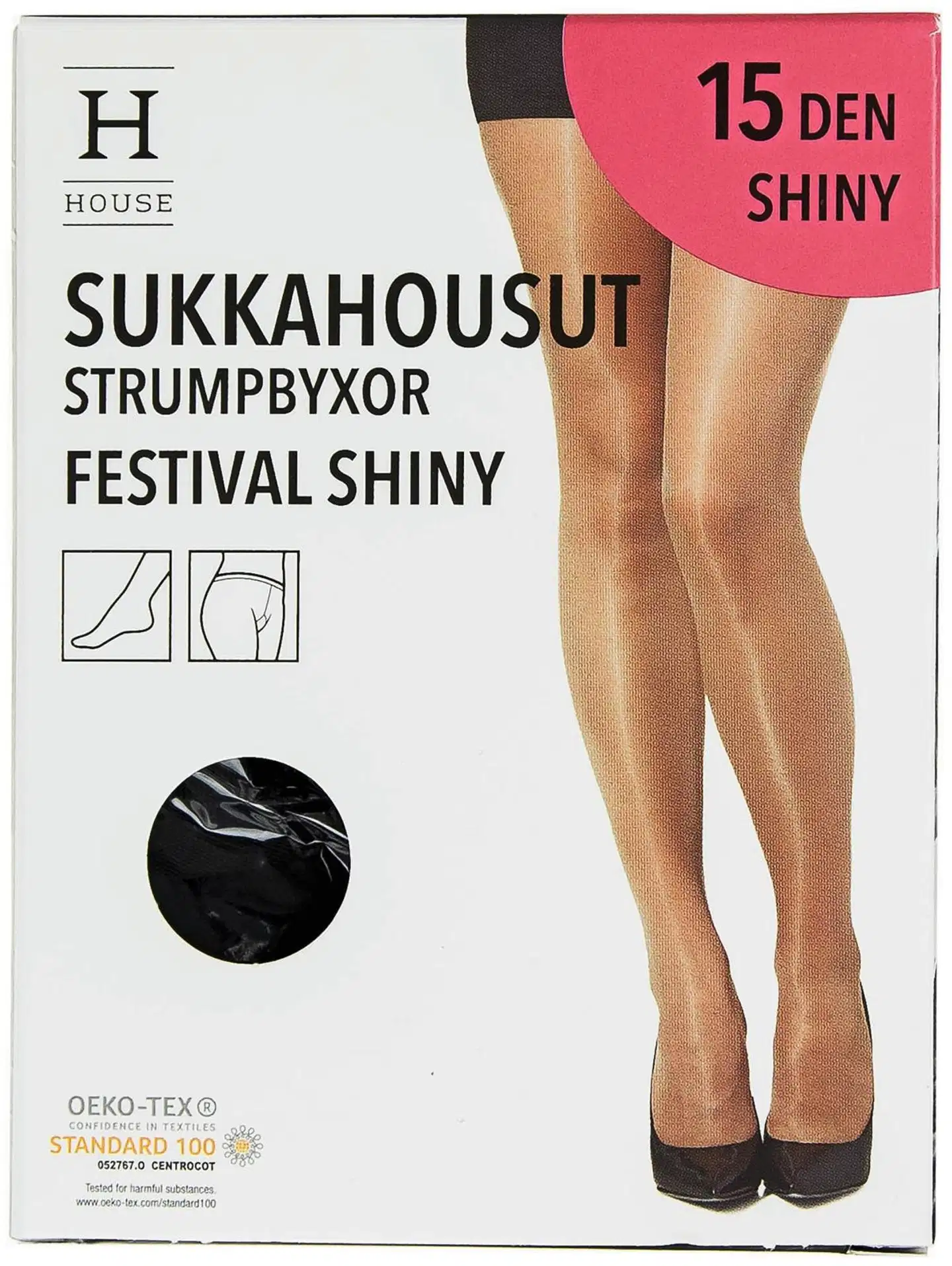 House naisten sukkahousut Festival Shiny 15 den Sun, koko 40-44 - Black