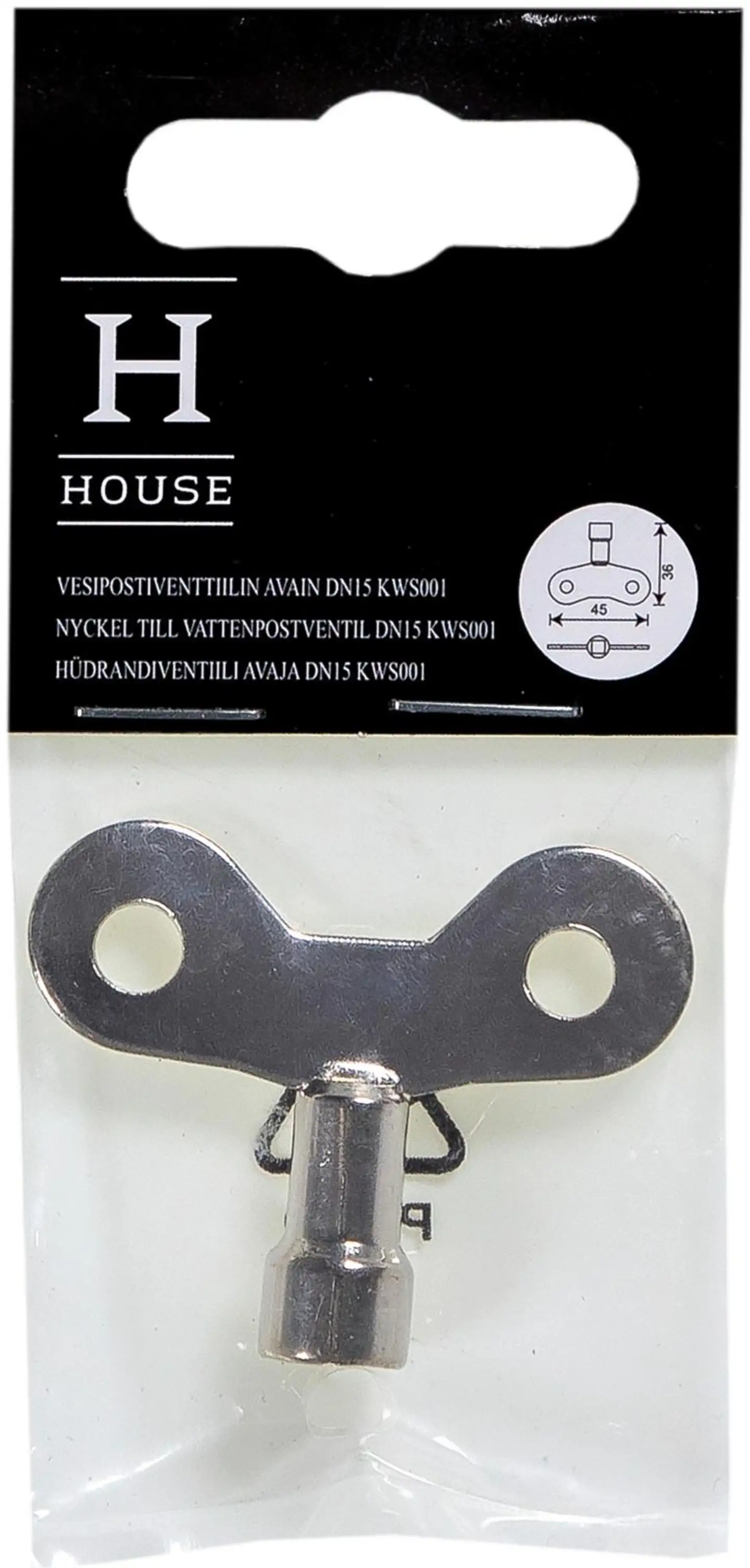 House avain vesipostiventtiiliin KWS001 hopea