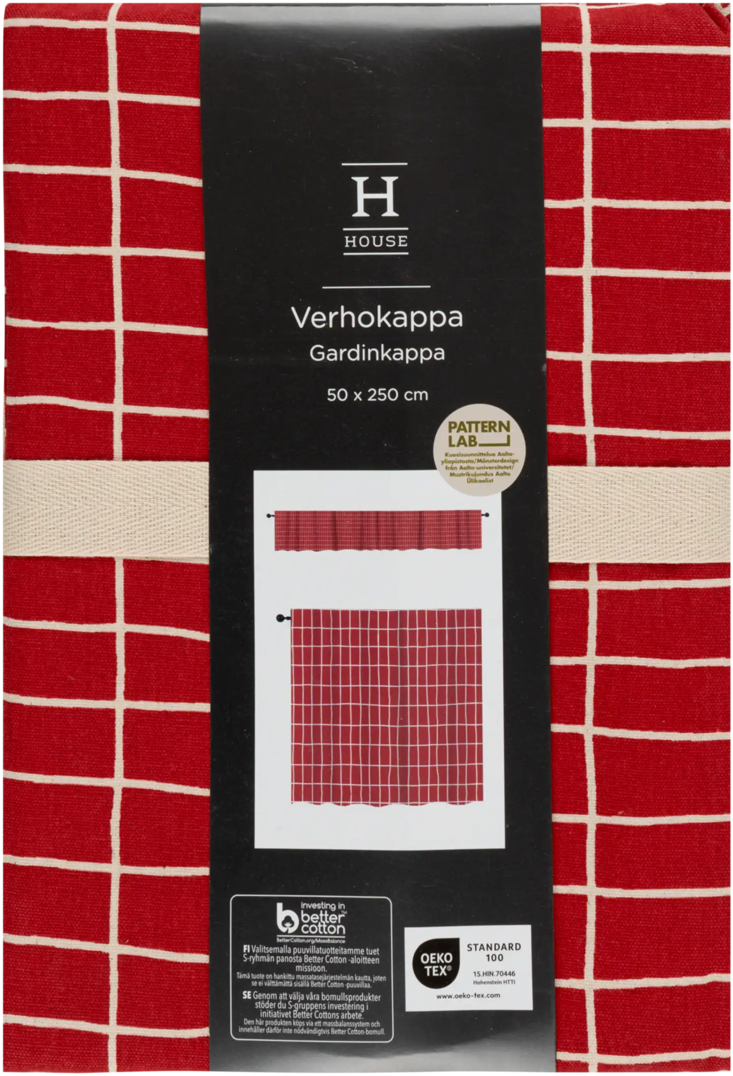 House verhokappa Elonkorjuu 250x50 cm punainen - 1