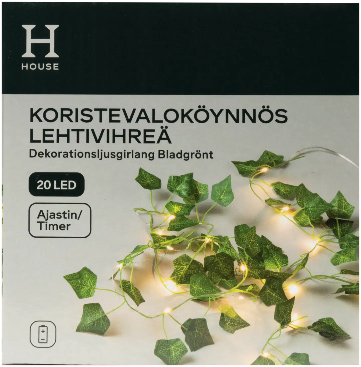House koristevaloköynnös Lehtivihreä 20 led - 1