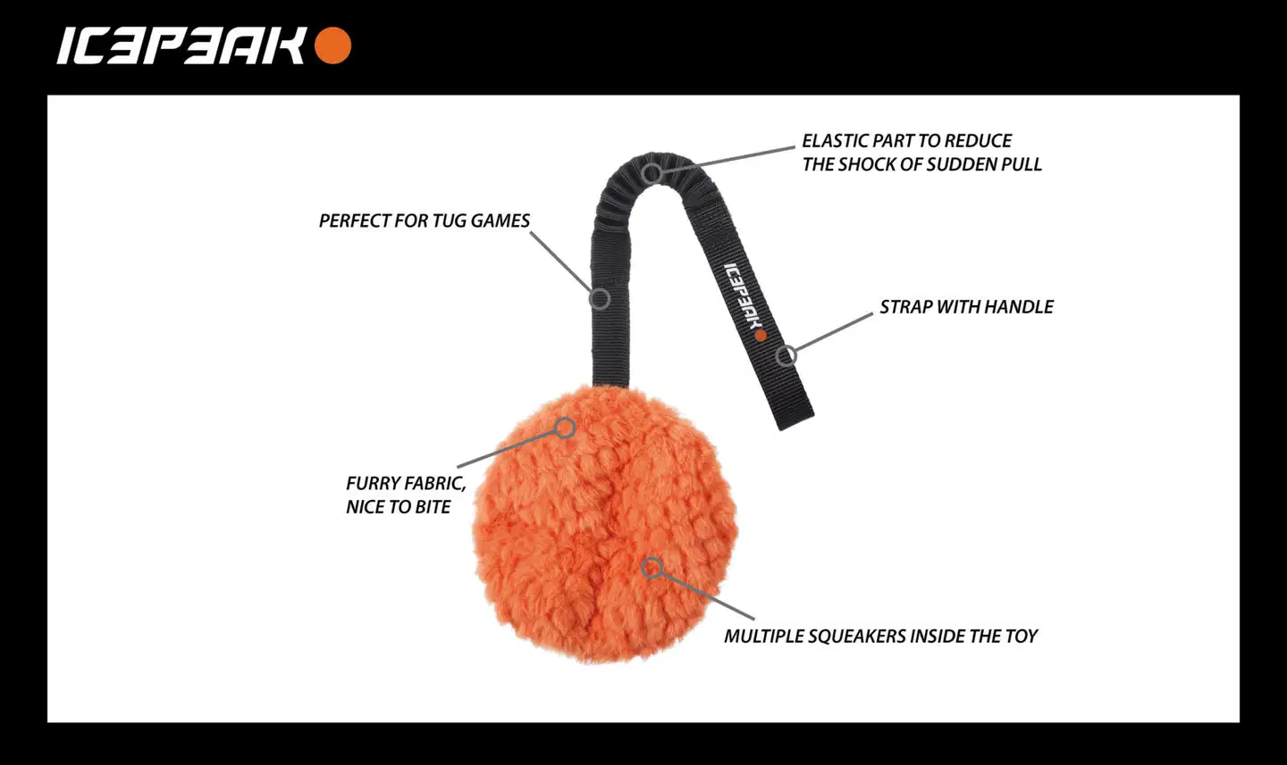 Icepeak Pet treenilelu Bungee oranssi - 2